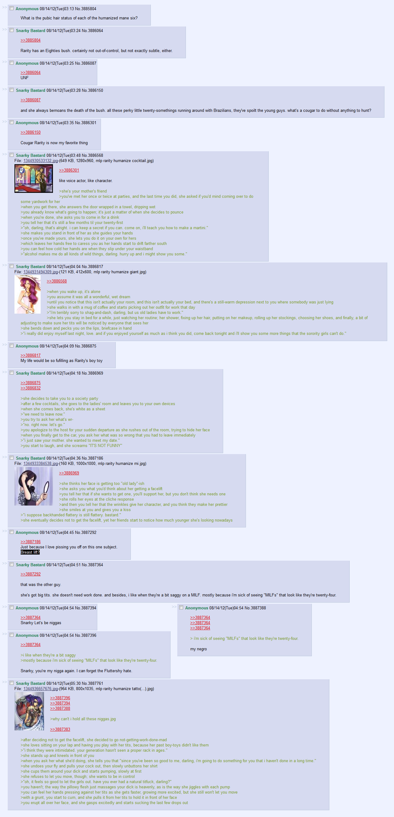 103167 - explicit, rarity, human, 4chan, 4chan screencap, greentext,  humanized, milf, text - Derpibooru