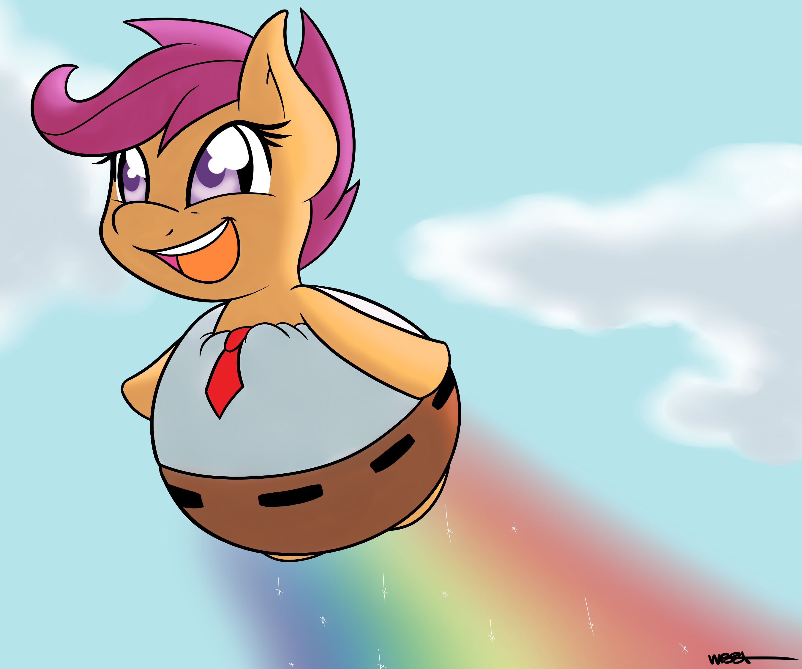456603 - safe, artist:wiggabuysomeapples, scootaloo, pegasus, pony, g4,  clothes, female, happy, lost episode, pants, parody, scootaloo can fly,  solo, spongebob squarepants, the sponge who could fly - Derpibooru