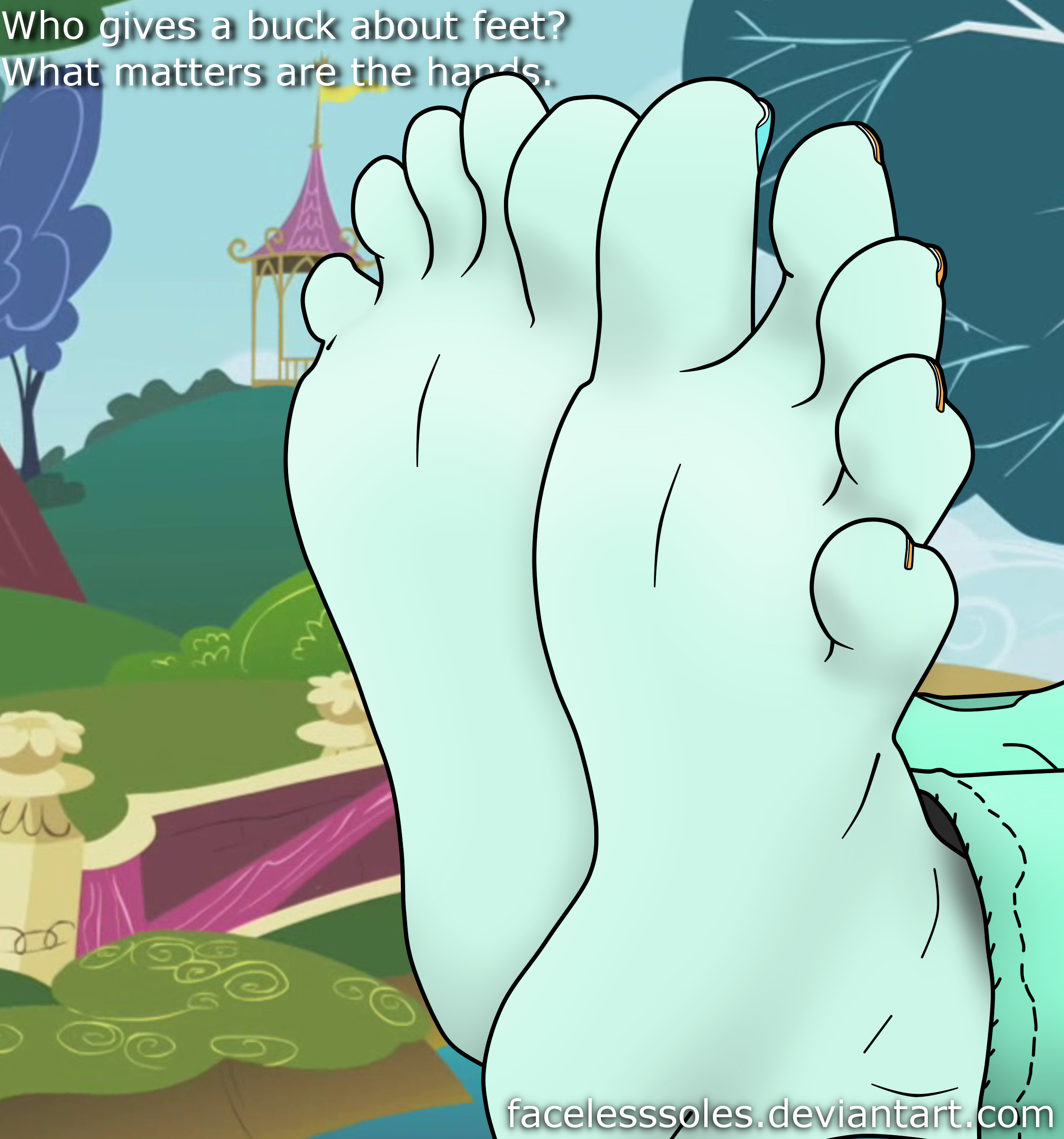 491079 Suggestive Artist Facelesssoles Lyra Heartstrings Human G4 Barefoot Colored