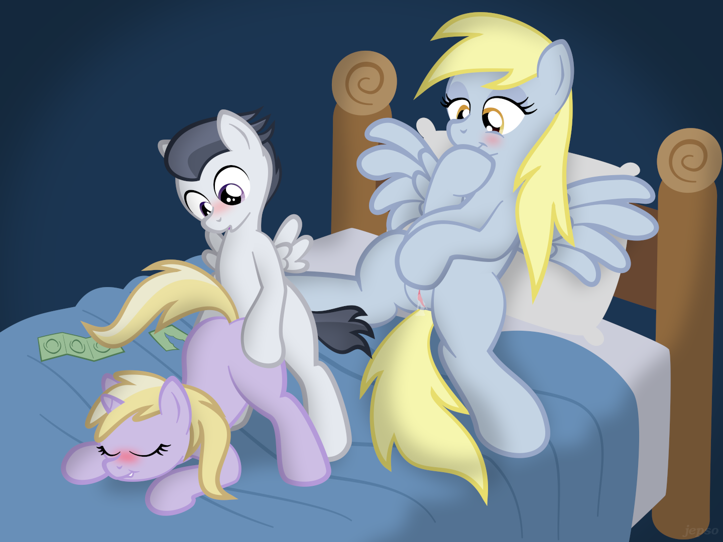 Derpy Clop Porn - 239508 - explicit, artist:jepso, derpy hooves, dinky hooves, rumble,  pegasus, pony, unicorn, all fours, bed, bipedal, blushing, colt, colt on  filly, condom, doggy style, equestria's best mother, face down ass up,  female,
