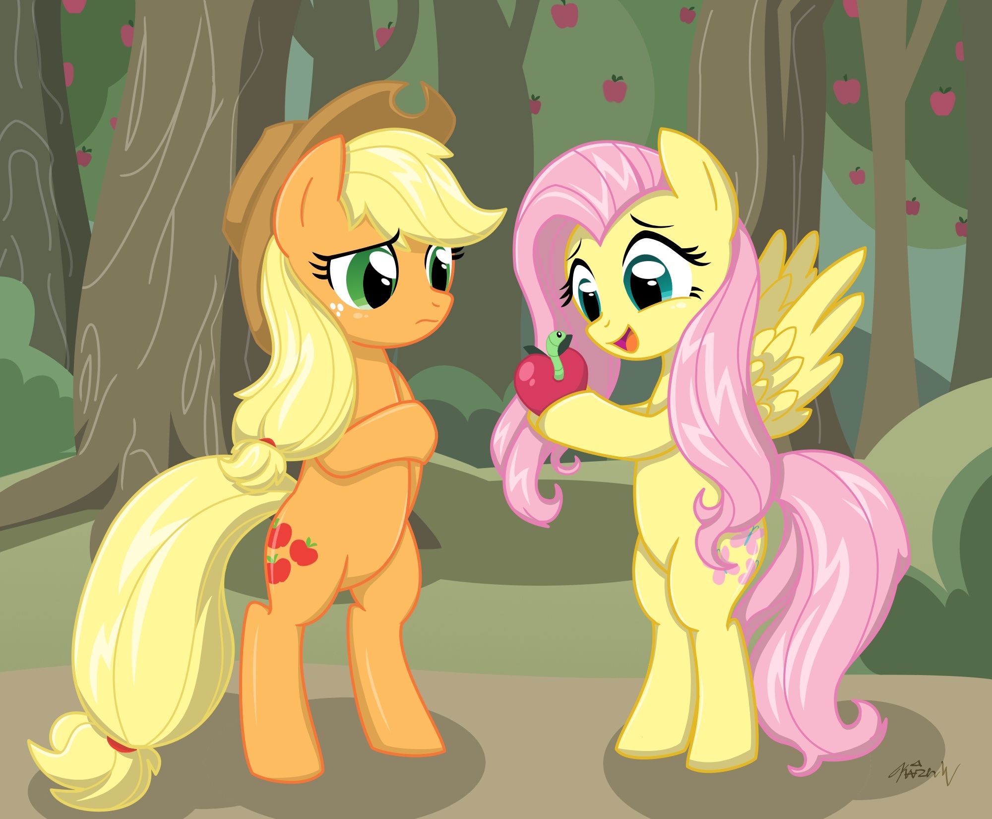 1186188 - safe, artist:azaleasdolls, applejack, fluttershy, pinkie