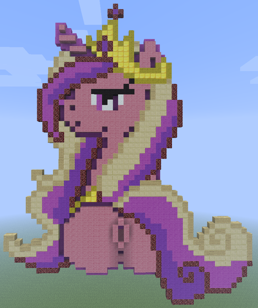 #280231 - explicit, artist:bav-r34, princess cadance ... Minecraft pixel art tutorial :