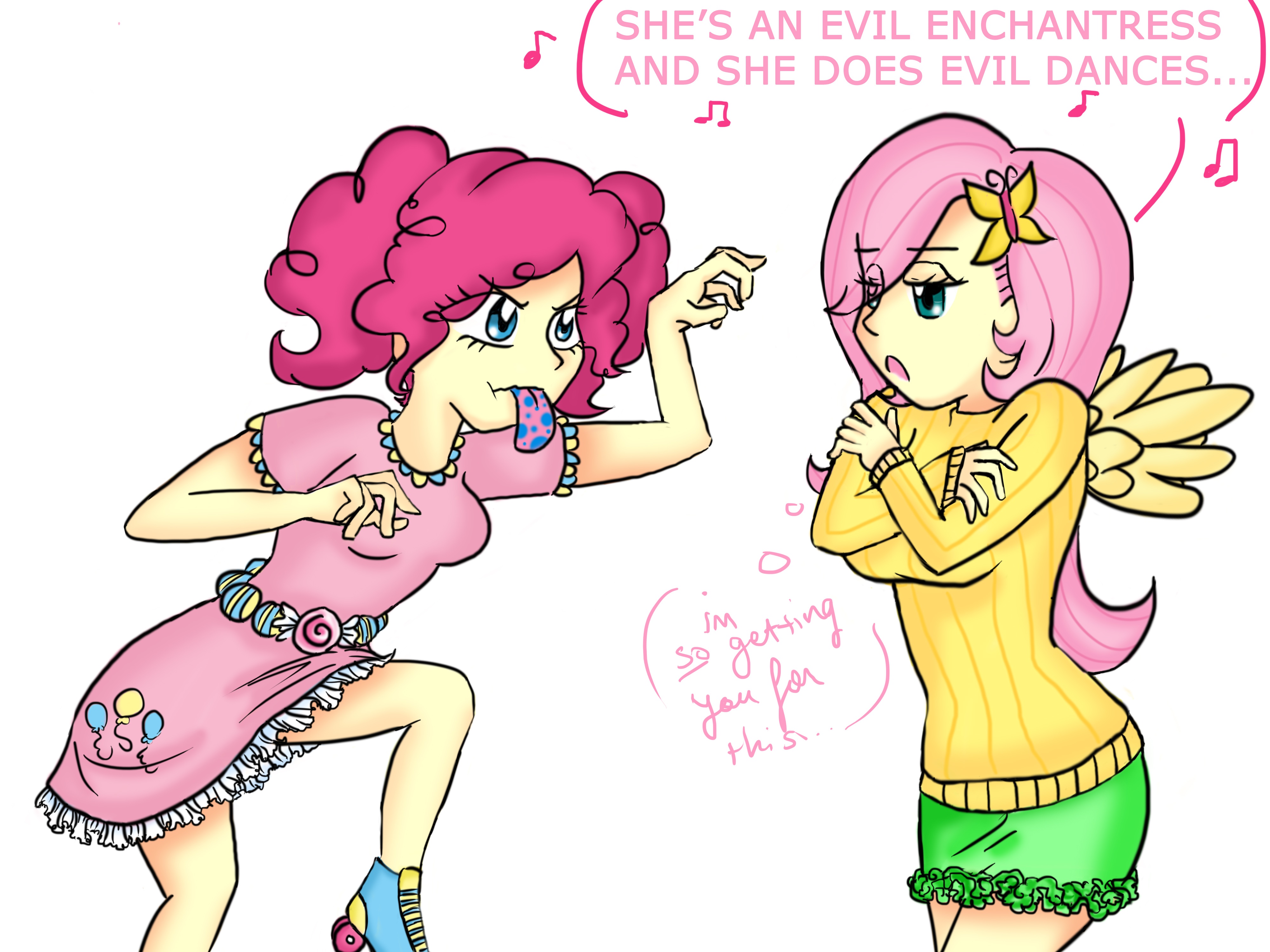 Flutterguy #330441 - safe, artist:shigersdawn, fluttershy, pinkie pie, human ...