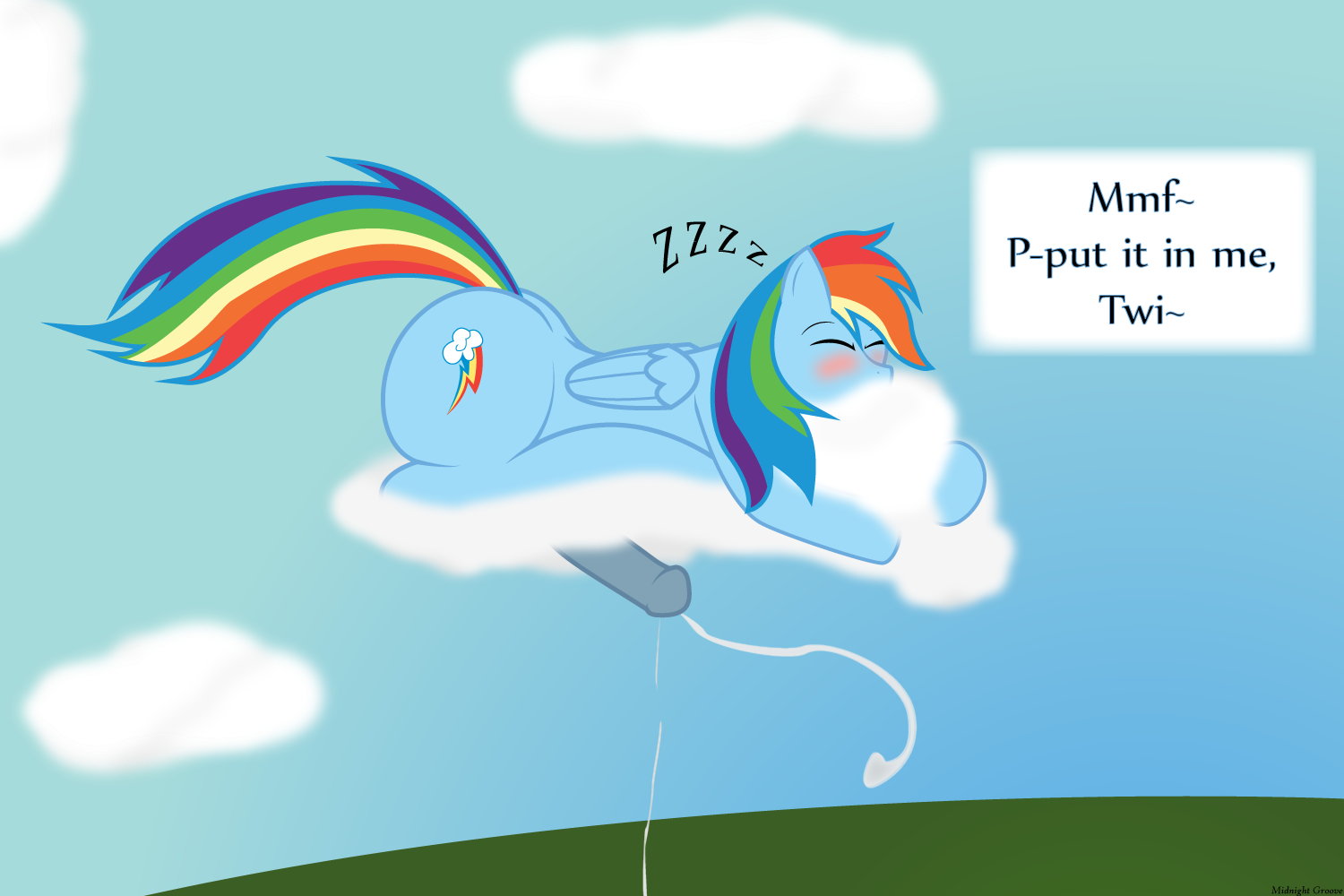315669 explicit, artistmidnight groove, rainbow dash, pegasus, pony, blushing, cloud, cloudy