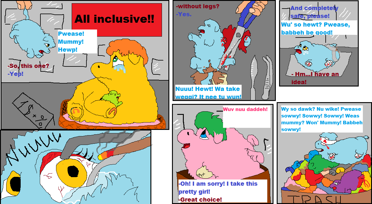 360446 abuse, amputation, artist needed, blinding, blood, comic