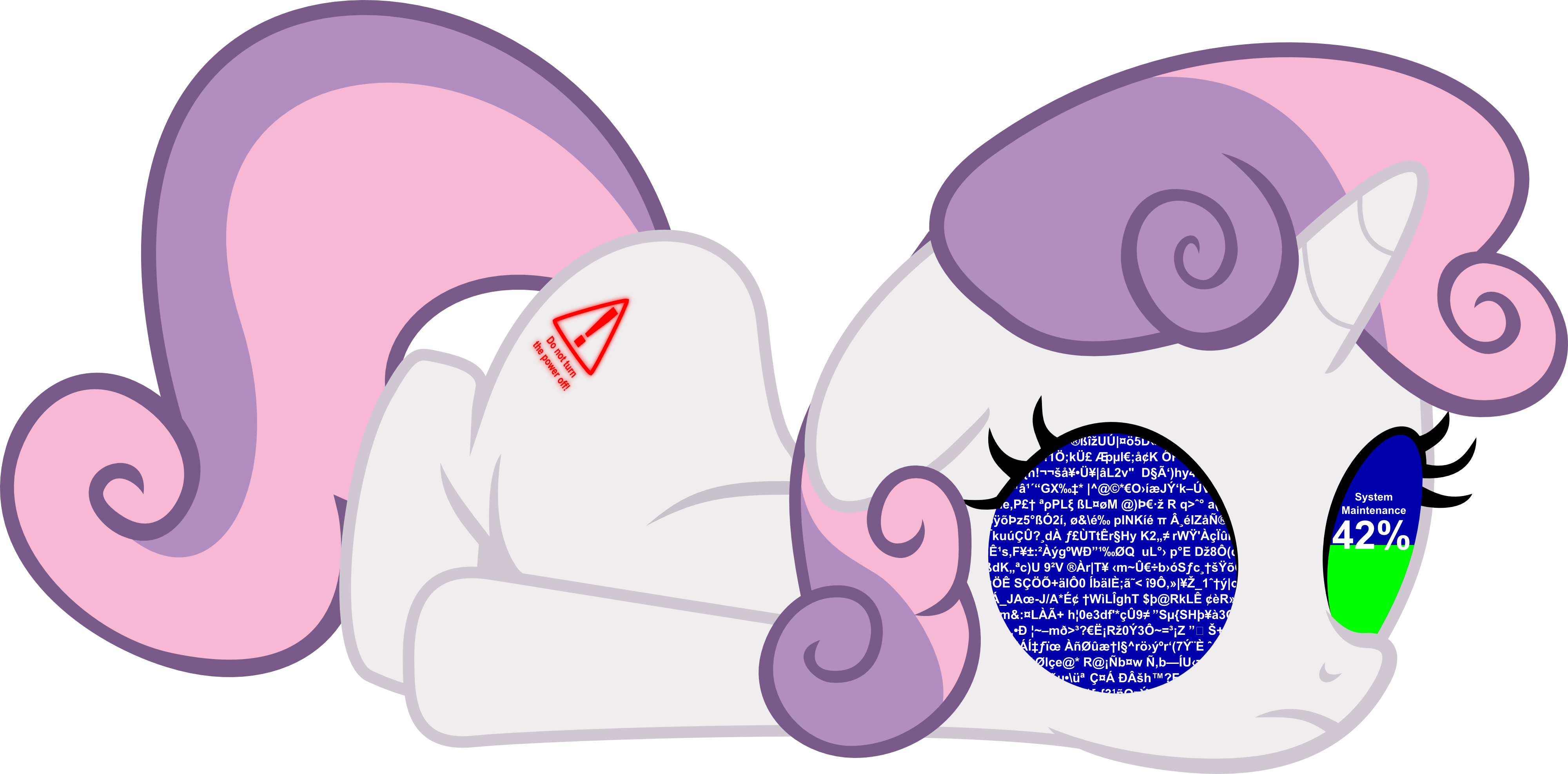 Alternate Cutie Mark Artist Yoshimon1 Blue Screen Of Death Female Filly Foal Hooves Horn Pony Robot Robot Pony Safe Simple Background Solo Sweetie Belle Sweetie Bot Transparent Background Unicorn Updating Vector