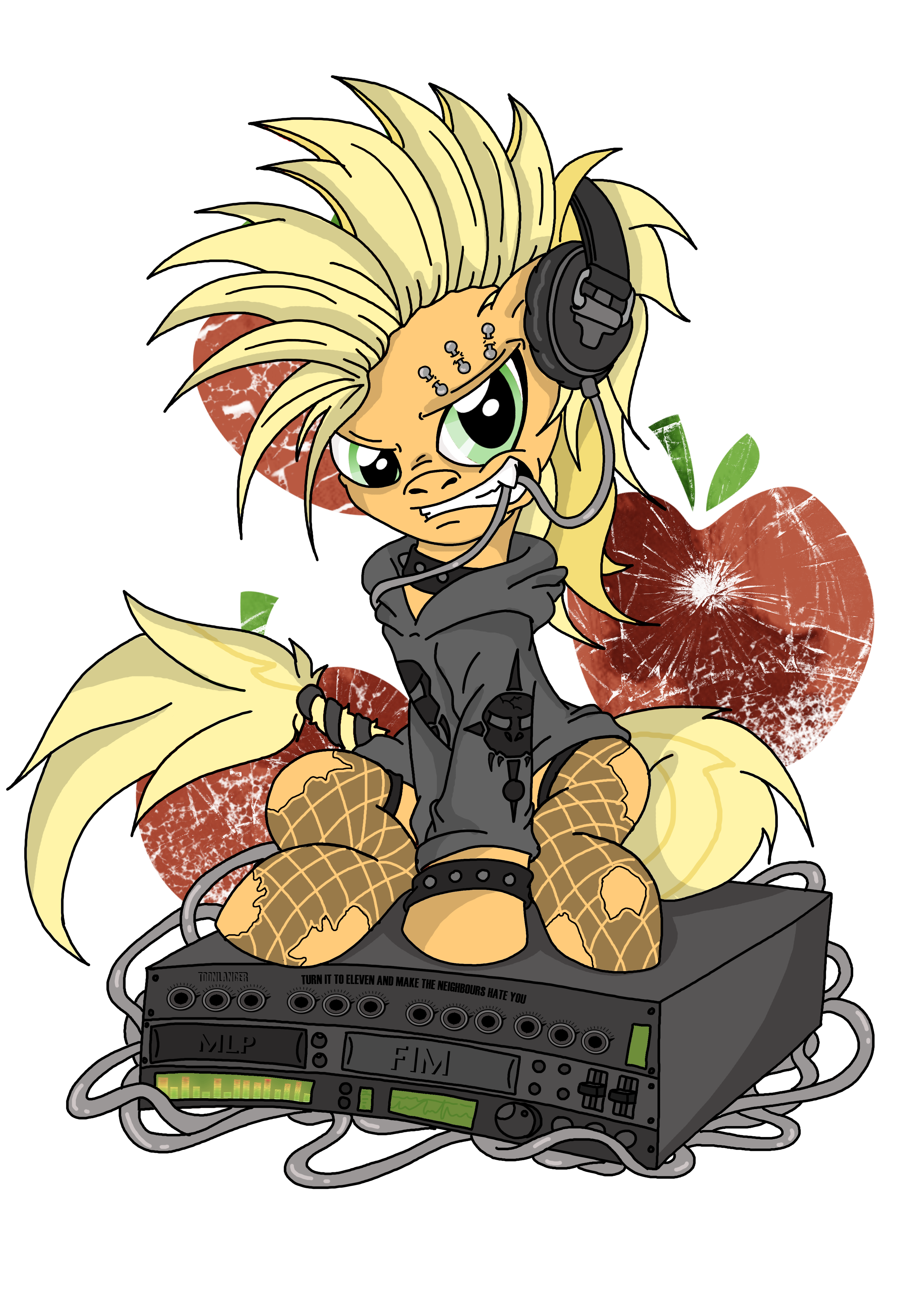 1460921 - safe, artist:pimander1446, character:discord, apple of