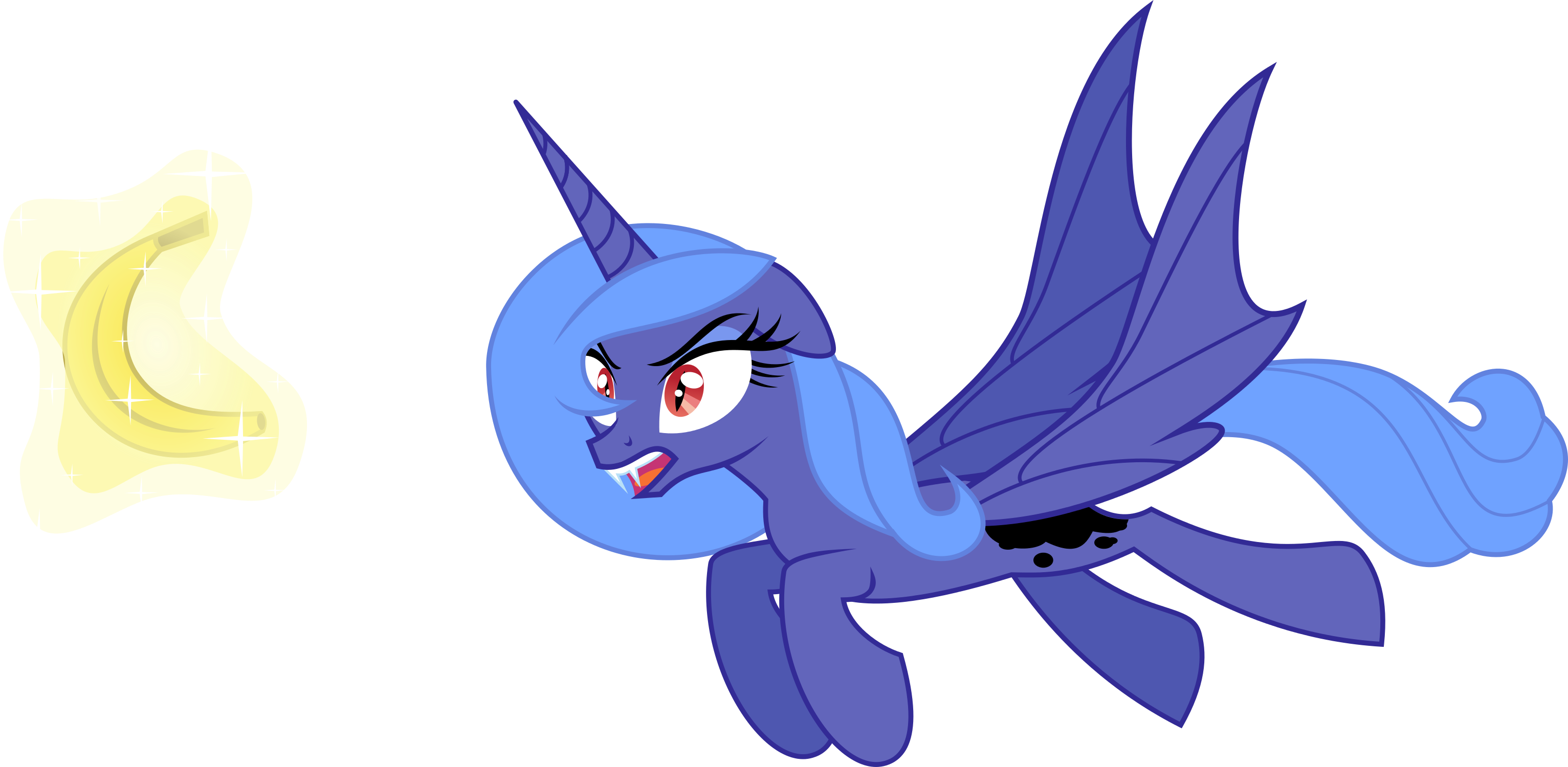 #767879 - safe, artist:xebck, princess luna, alicorn, bat pony, bat