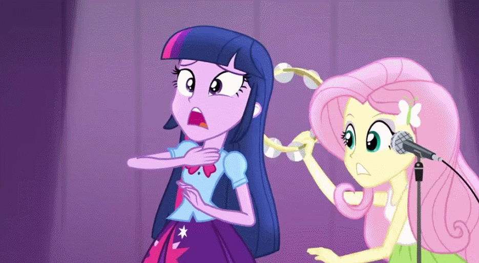 #778178 - animated, choking, confetti, equestria girls, fluttershy