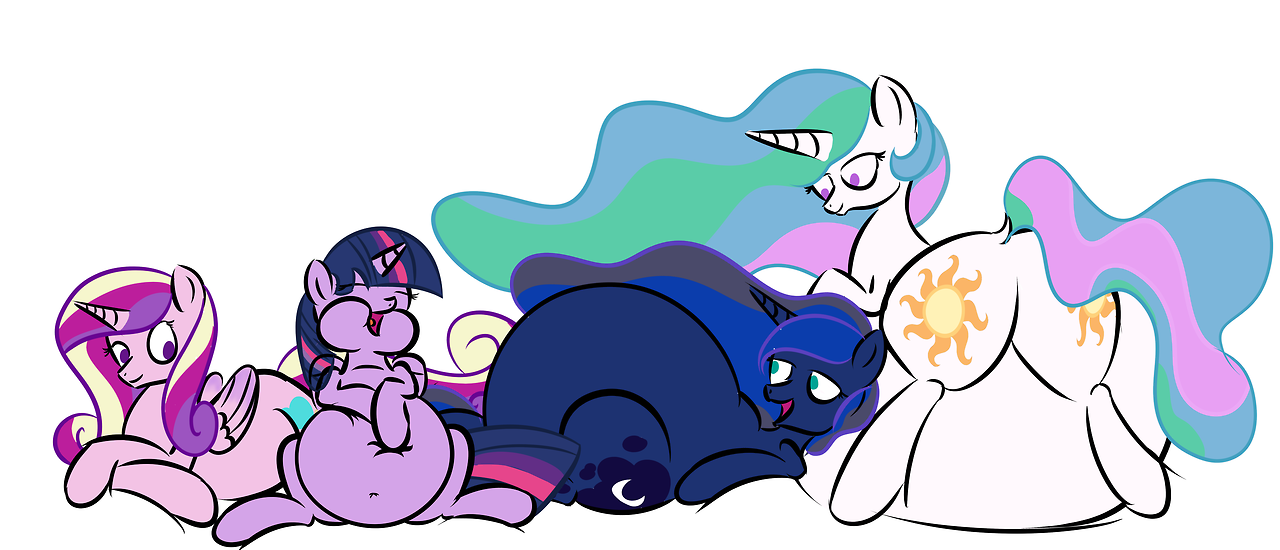 #541598 - alicorn, alicorn tetrarchy, artist:zeldafan777, belly, belly bed, belly button, big ...