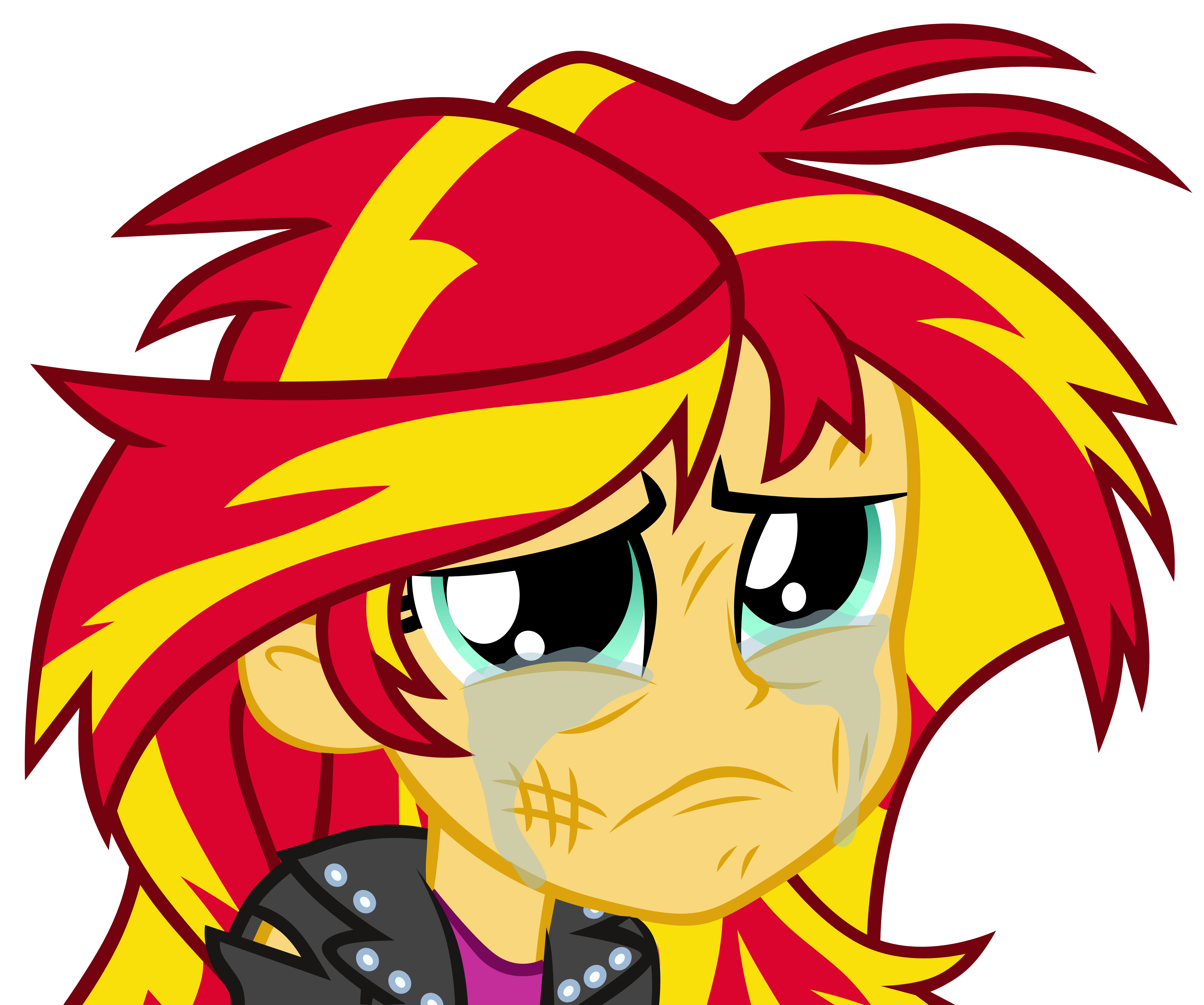 2387734 - safe, edit, edited screencap, screencap, sunset shimmer, human,  equestria girls, g4, bloodshot eyes, cursed emoji, cursed image, emoji,  female, meme, nightmare fuel, simple background, solo, stressed emoji,  transparent background, uncanny