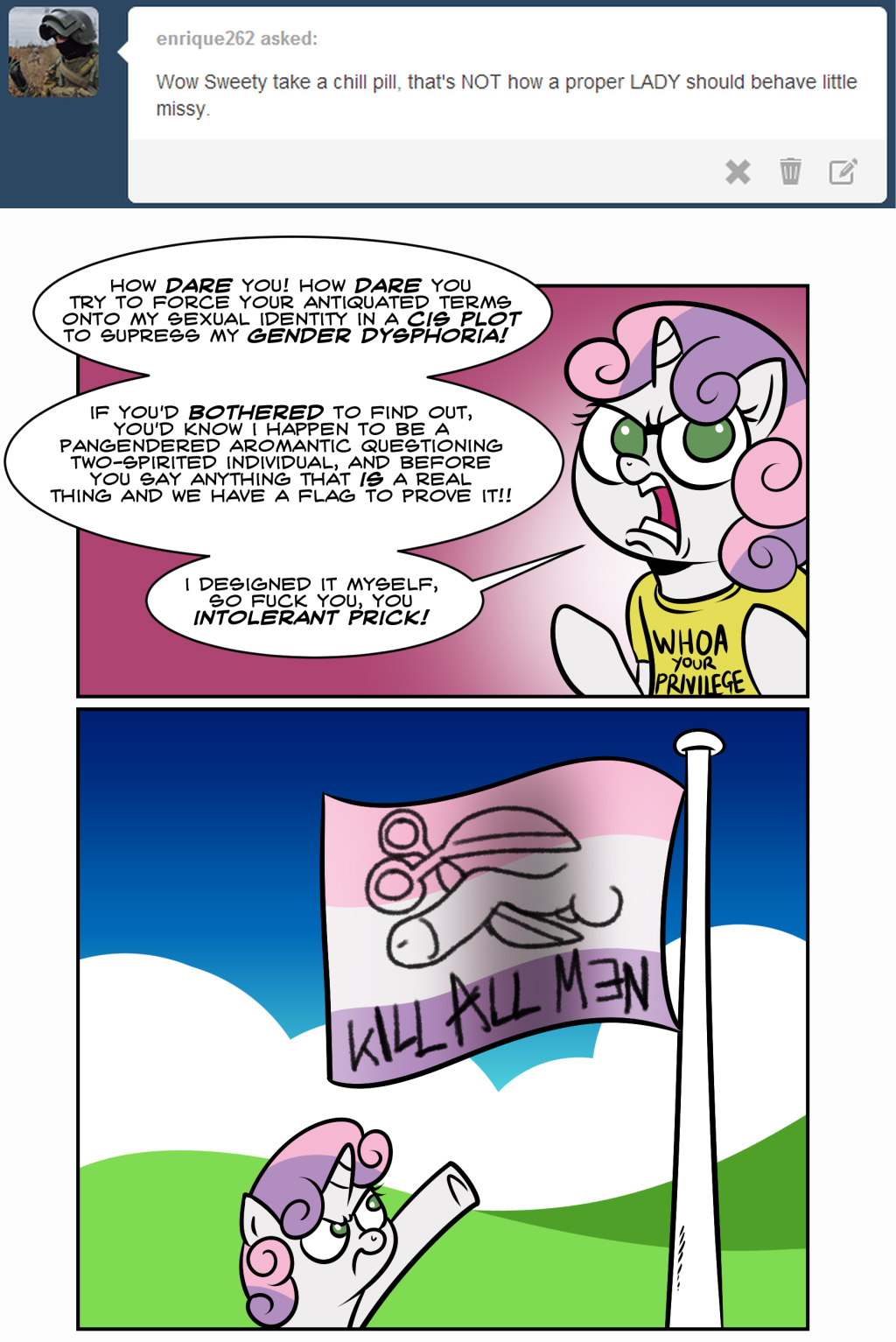 567641 - explicit, artist:catfood-mcfly, sweetie belle, 2 panel comic 