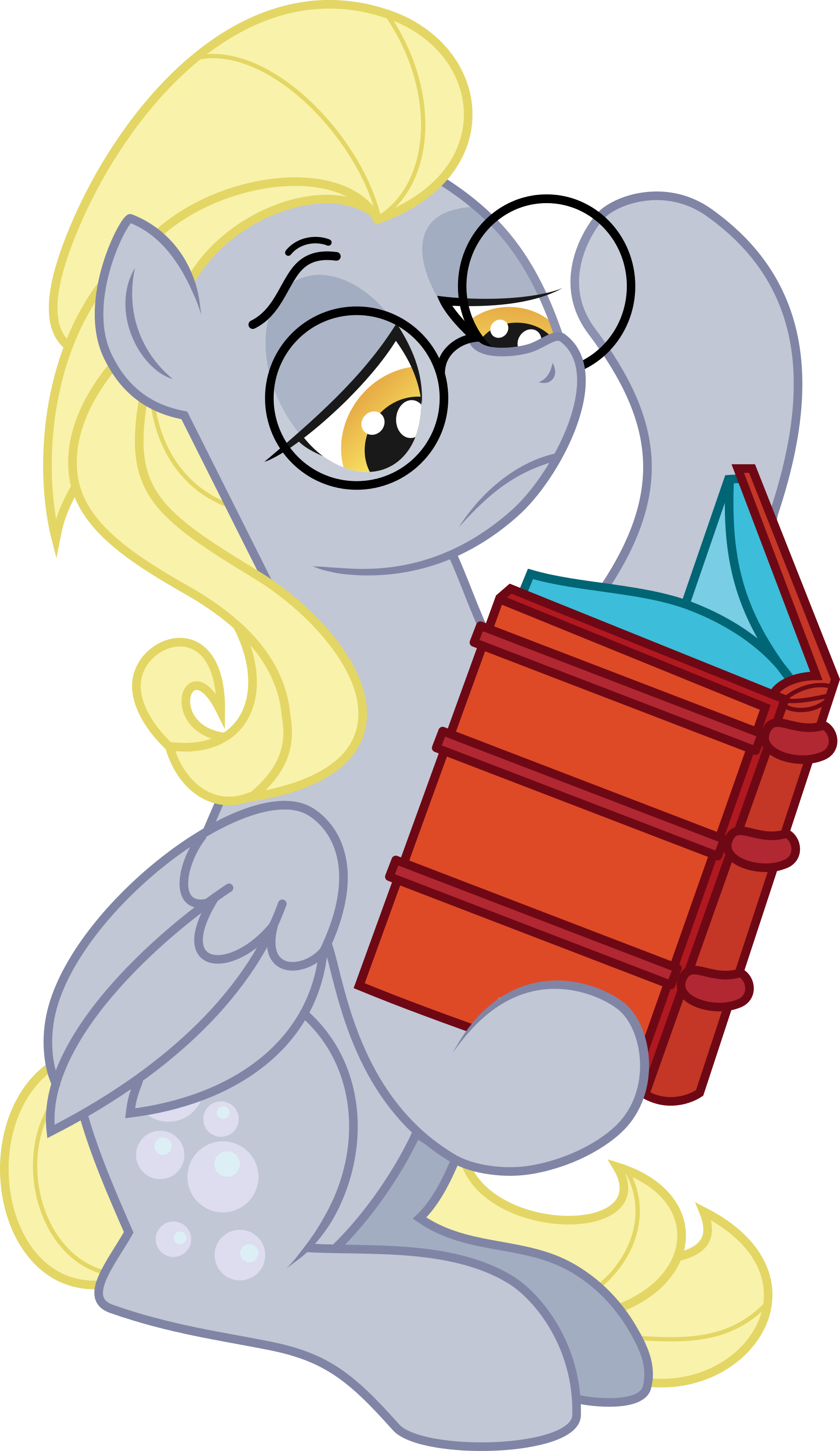 627704 - safe, artist:katequantum, idw, derpy hooves, pegasus, pony, g4,  alternate hairstyle, book, bright eyes (mirror universe), dark mirror  universe, female, glasses, mare, mirror universe, solo - Derpibooru