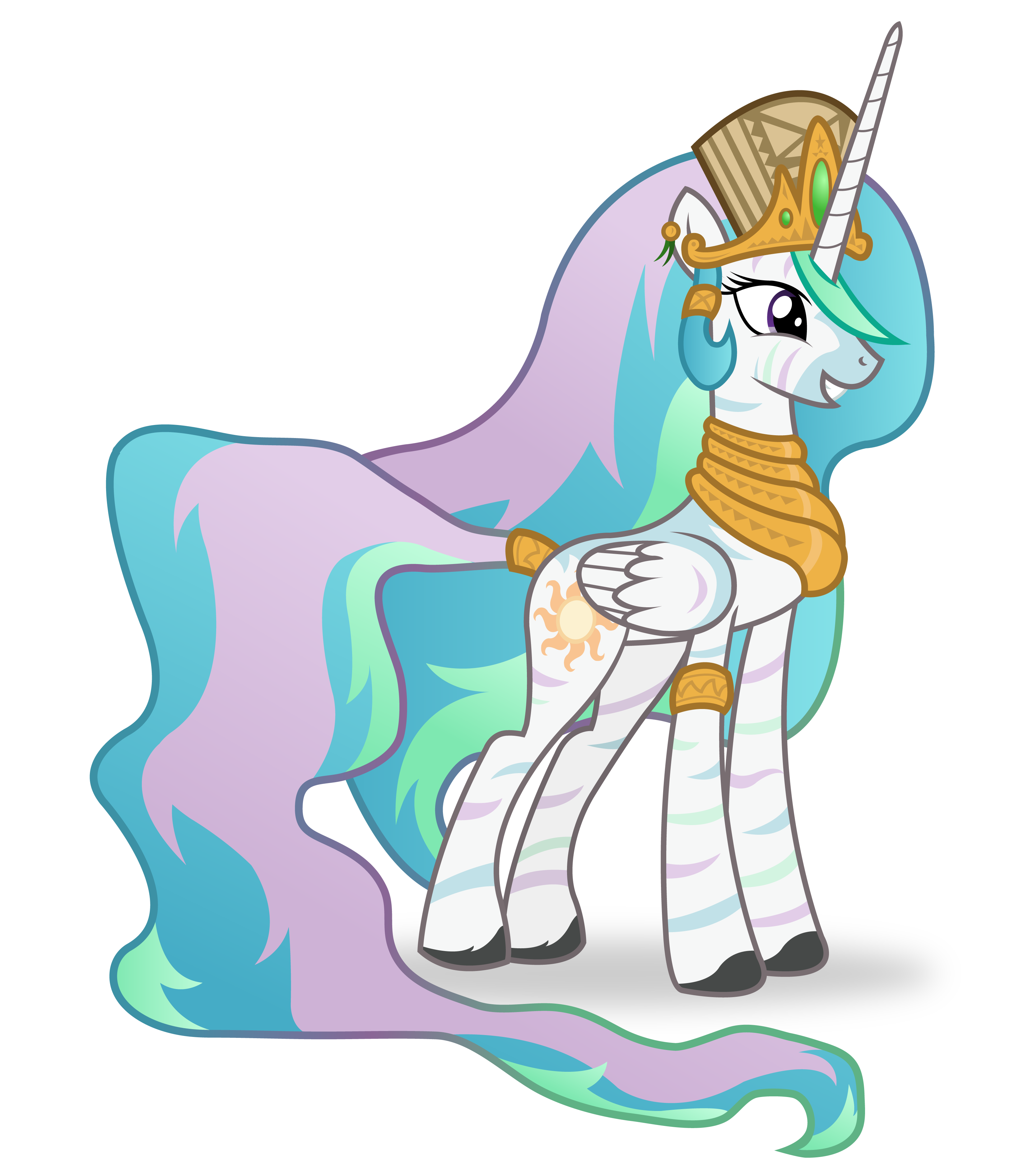 #1008465 - safe, artist:icaron, princess celestia, alicorn, hybrid