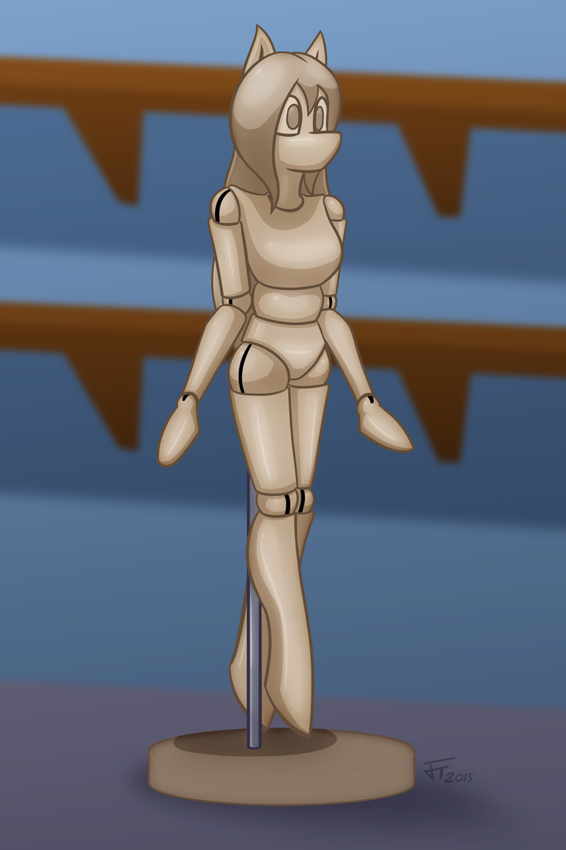 997911 - safe, artist:jasentamiia, oc, oc only, oc:stripe shine, anthro,  unguligrade anthro, doll, female, figure, inanimate tf, mannequin,  mannequin tf, model, objectification, posable, solo, toy, transformation,  wood, wooden pony - Derpibooru