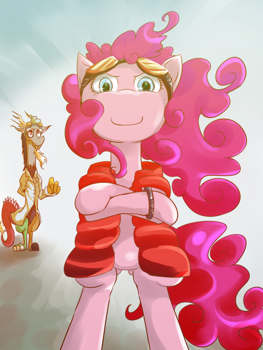 2371902 - safe, artist:azaleasdolls, discord, pinkie pie, mermaid