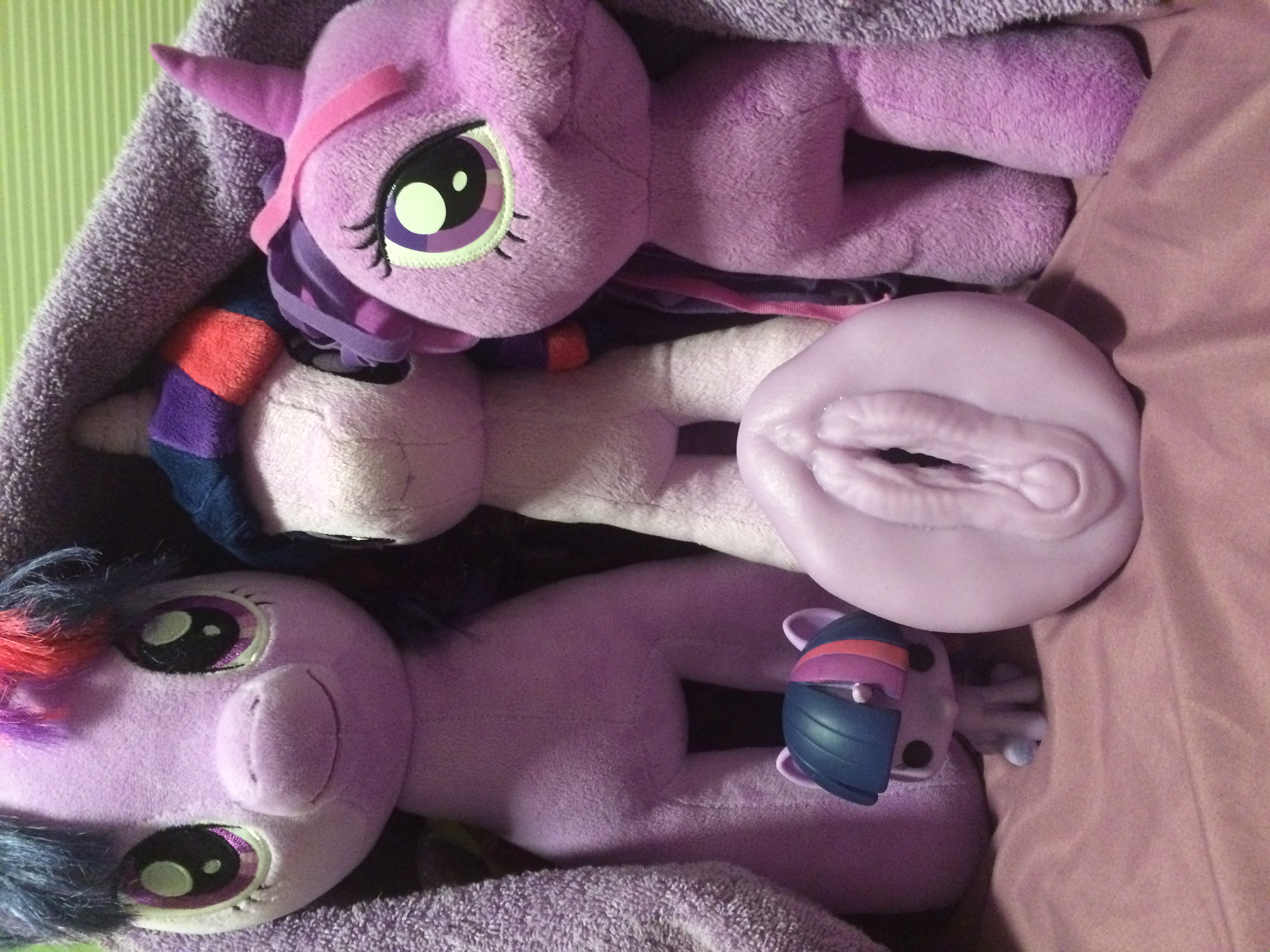 1053626 - questionable, twilight sparkle, g4, bad dragon, build-a-bear,  fleshlight, high res, irl, mary the anthro mare, merch sexploitation,  photo, plushie, sex toy, sideways image, toy