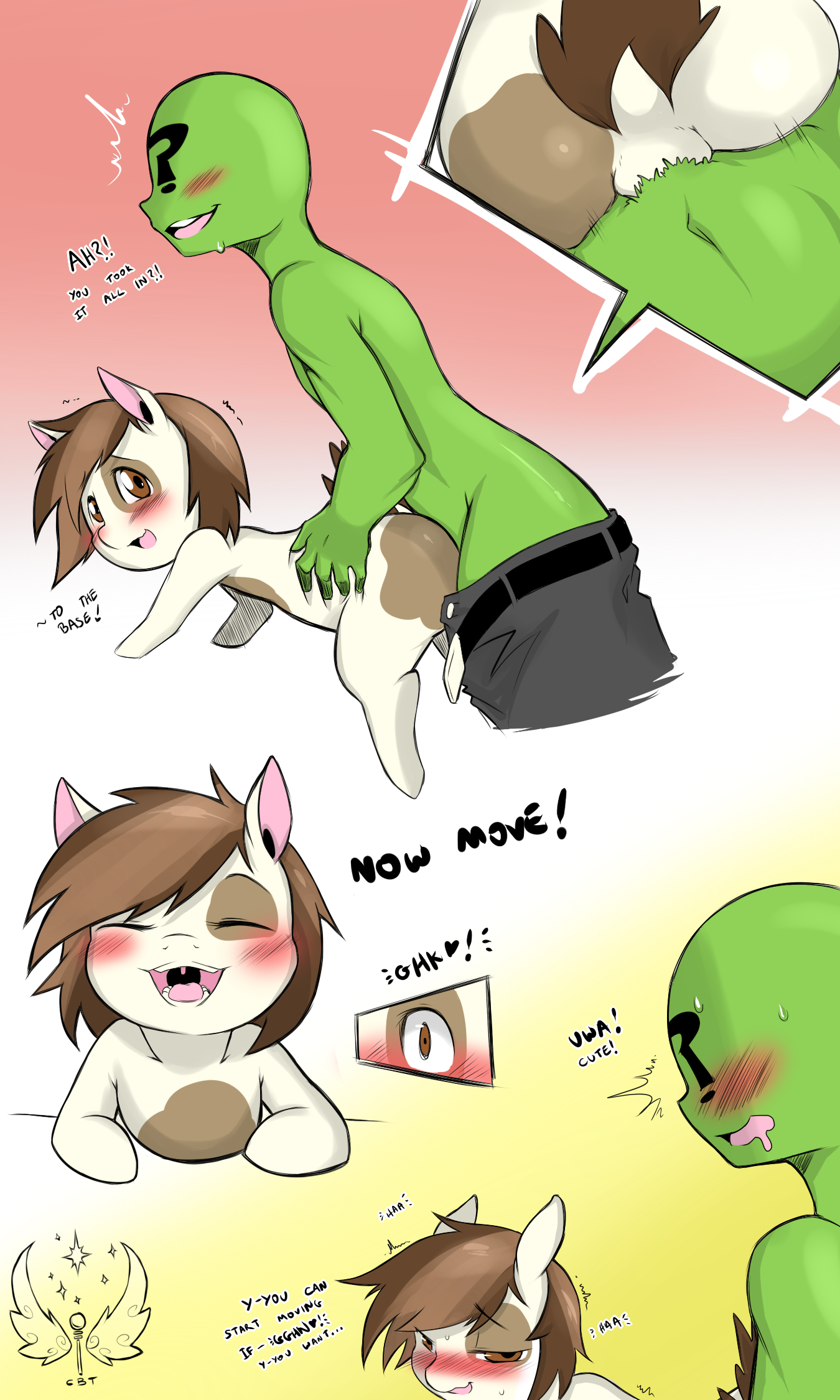 858700 - explicit, artist:cold-blooded-twilight, pipsqueak, oc, oc:anon,  earth pony, human, pony, age difference, anal, anonymous, balls deep,  blushing, colt, comic, cute, cute porn, foalcon, gay, human male, human  male on colt, human