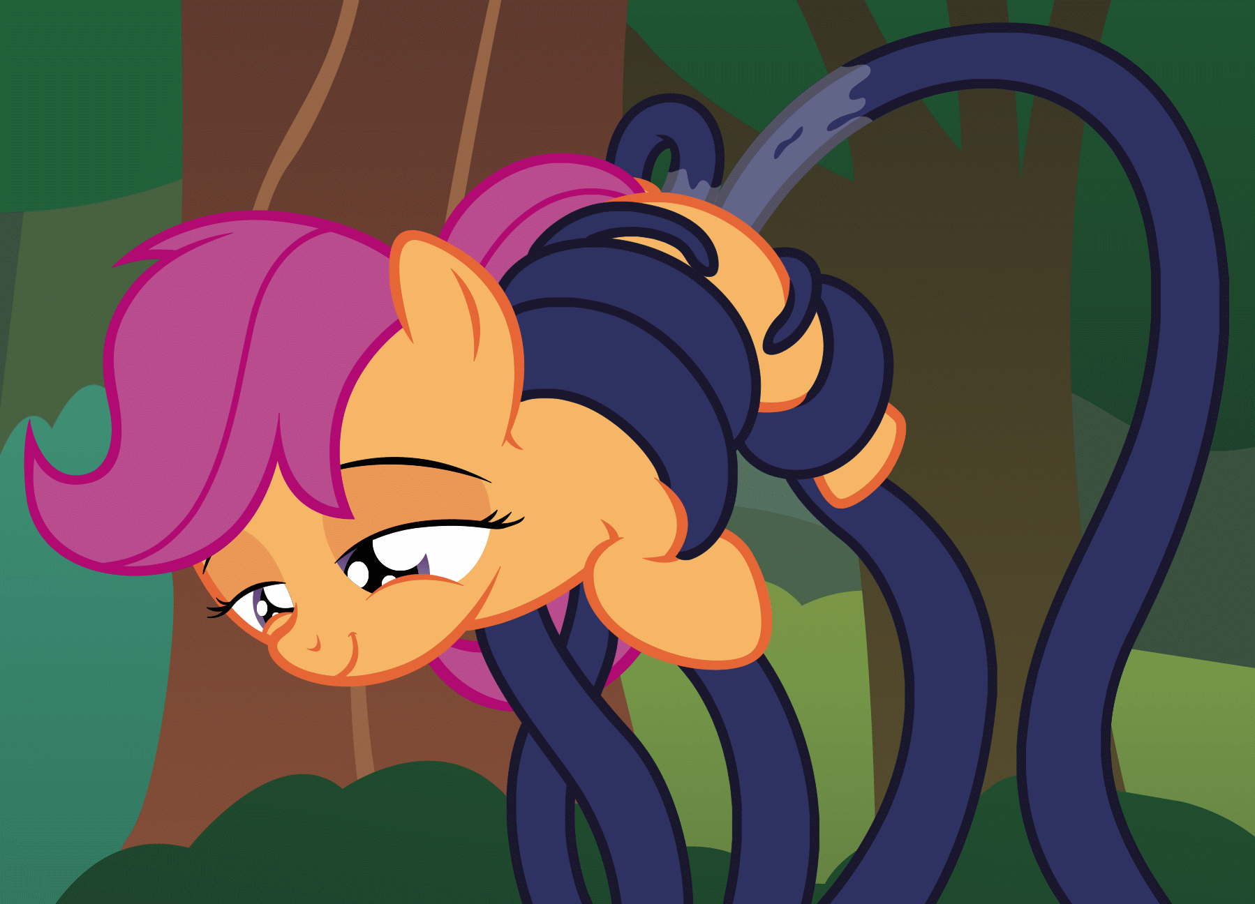 894219 - explicit, artist:badumsquish, derpibooru exclusive, scootaloo,  pegasus, pony, anal, animated, consentacles, dock, double penetration, face  down ass up, female, filly, foal, foalcon, forest, happy sex, penetration,  raised tail, scootatentacles 