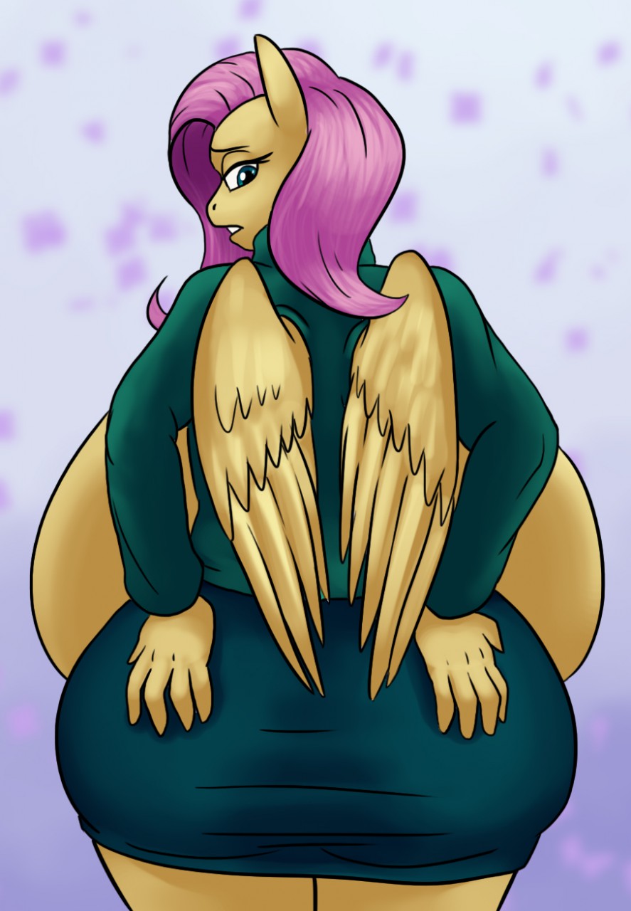 909081 - questionable, artist:clock-face, fluttershy, anthro, comic:flutterfwoomp,  g4, ass, big breasts, blushing, breast expansion, breasts, busty  fluttershy, butt, butt expansion, clothes, curvy, expansion, female,  flutterbutt, flutterfwoomp, growth ...