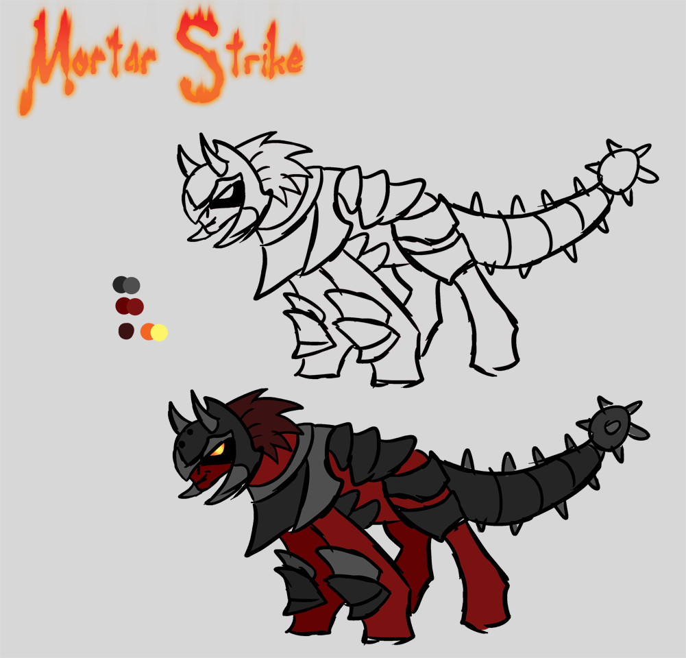 Nowacking #930962 - safe, artist:alorix, oc, oc only, oc:mortar strike, demon ...