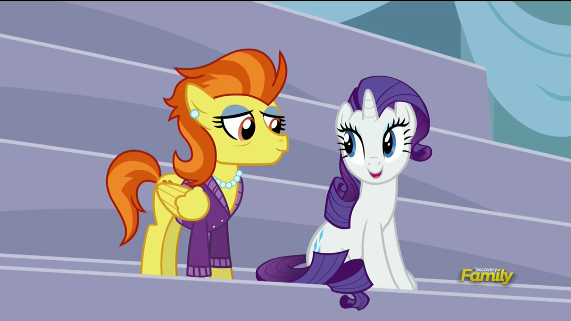 982958 - safe, screencap, rarity, stormy flare, pegasus, pony, unicorn, g4,  my little pony: friendship is magic, rarity investigates, duo, female, mare  - Derpibooru, image size:1920x1080