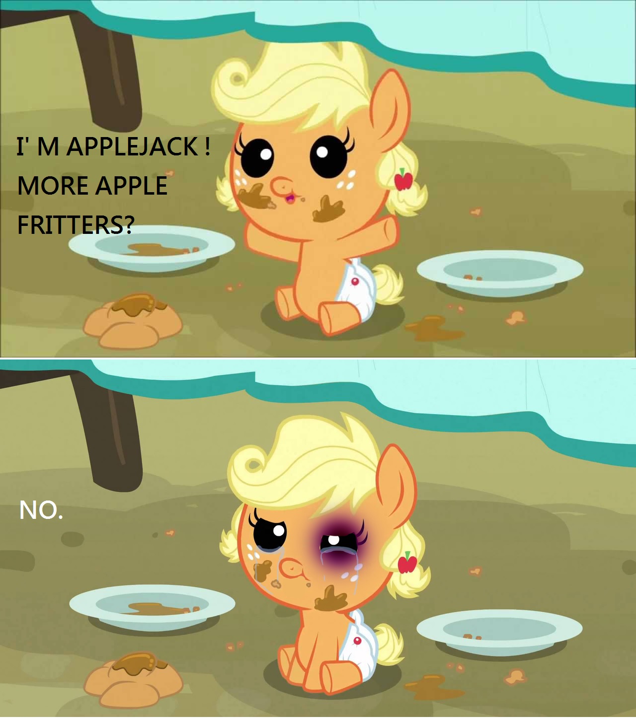#1284676 - semi-grimdark, edit, edited screencap, screencap, applejack ...