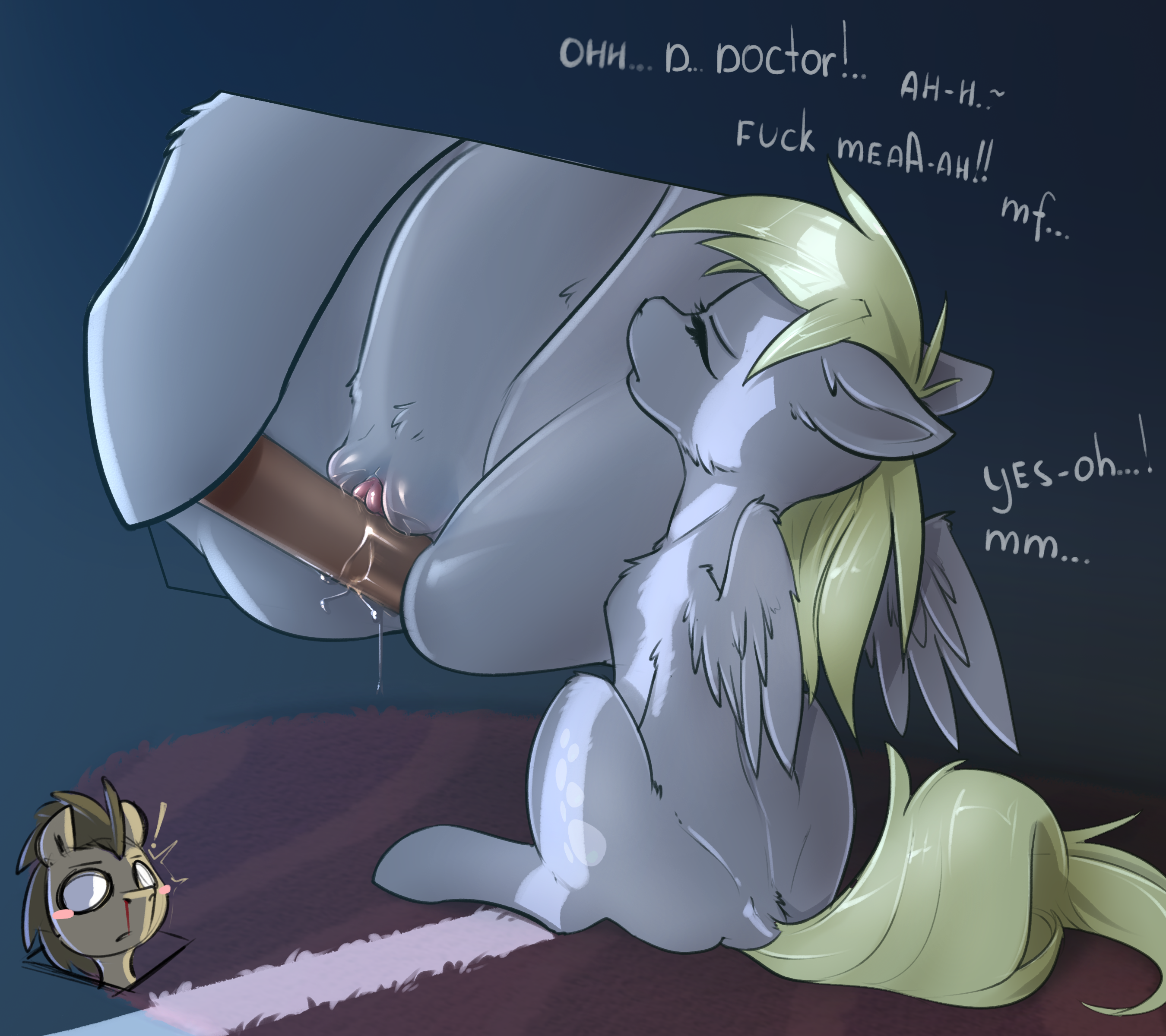 Doctor Whooves X Derpy Sex - 1264882 - explicit, artist:eto ya, derpy hooves, doctor whooves, time  turner, pony, blood, caught, cheek fluff, chest fluff, clitoris, derail in  the comments, doctor who, doctorderpy, ear fluff, fluffy, lol comments,  male,
