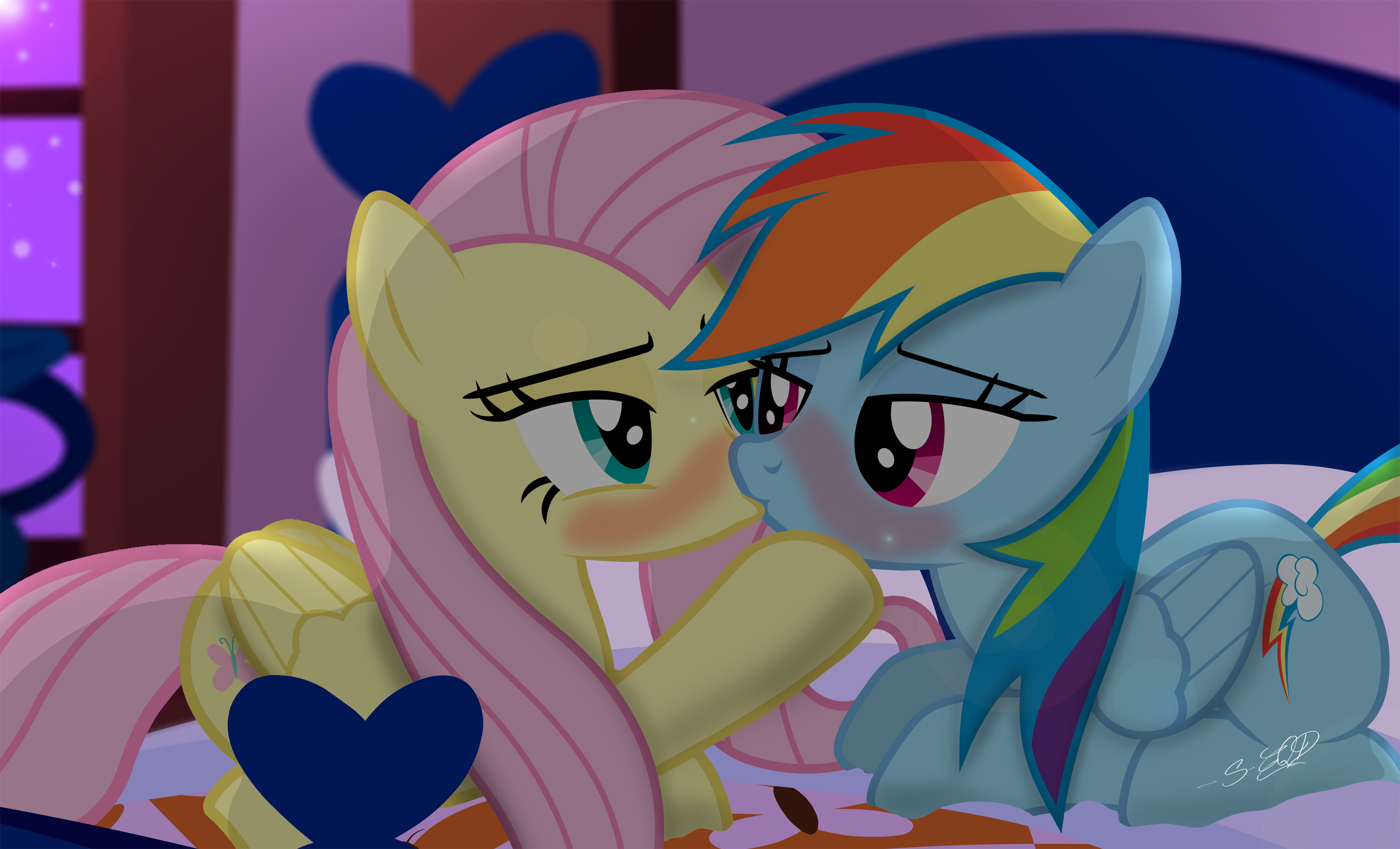 #1092215 - safe, artist:shutterflyeqd, fluttershy, rainbow dash ...