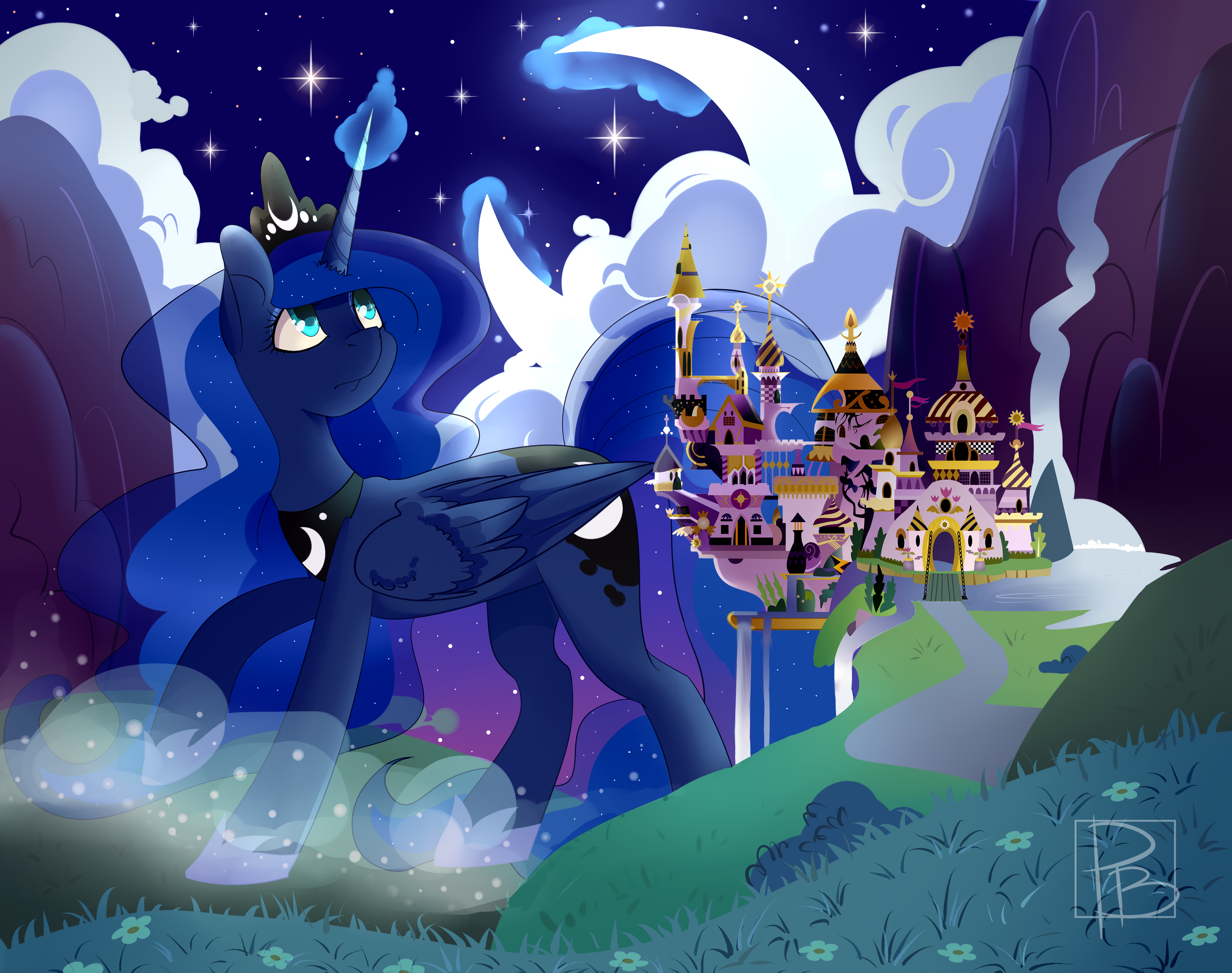 My little pony магия принцесс мод. Кантерлота Луна. Giant MLP Luna. Королевство Луны МЛП. Замок Кантерлот пони принцессы Луны.