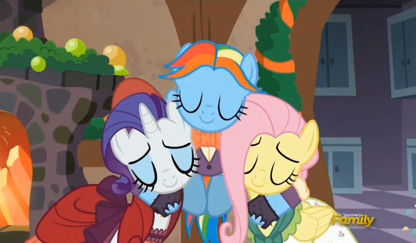 #1153816 - safe, screencap, flutterholly, fluttershy, merry, rainbow ...