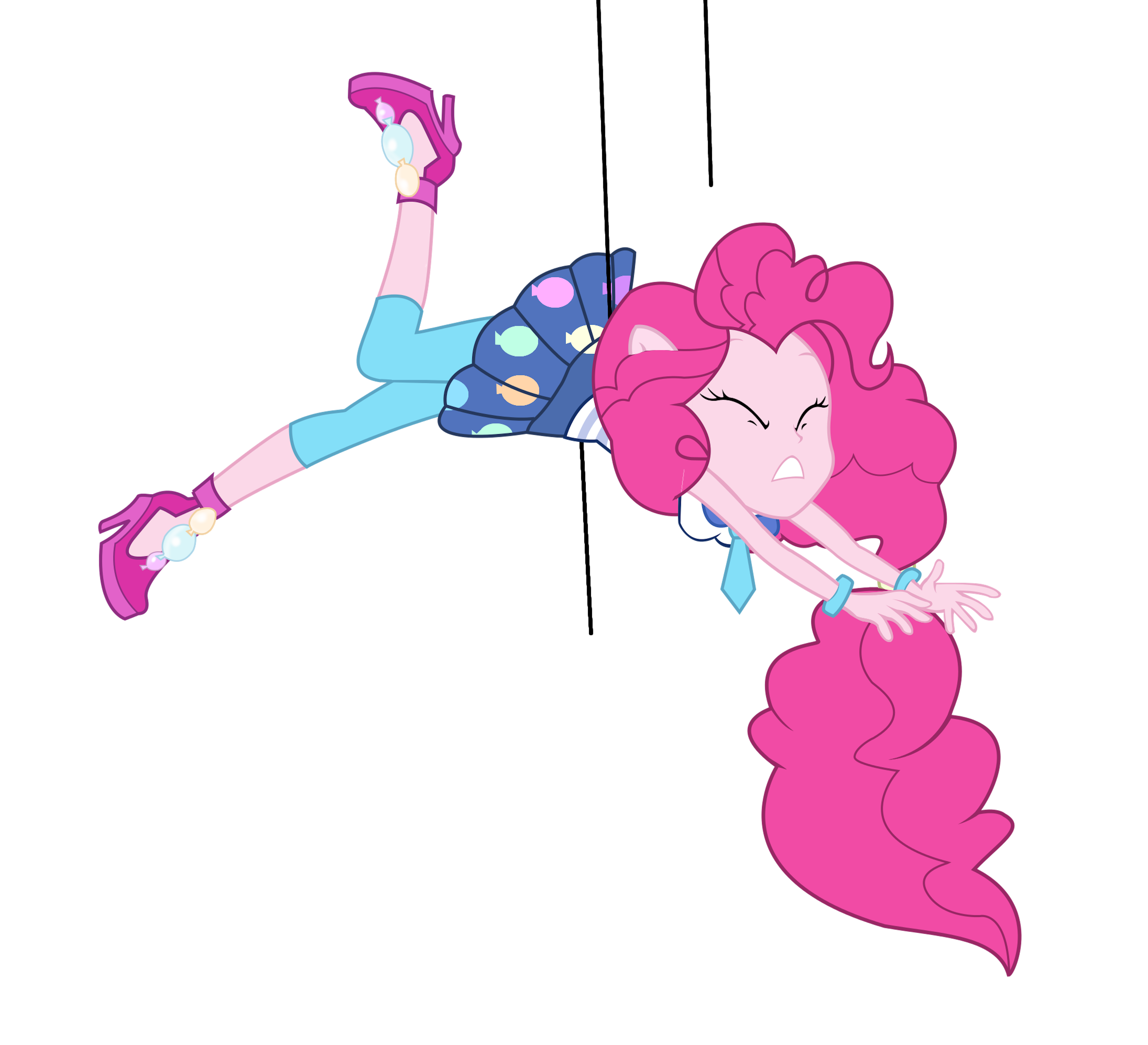 1146781 Absurd Res Artist Remcmaximus Blooper Bracelet Clothes Dangling Equestria Girls Eyes Closed Friendship Games Friendship Games Bloopers High Heels Outtakes Pinkie Pie Ponied Up Safe School Spirit Simple Background Solo