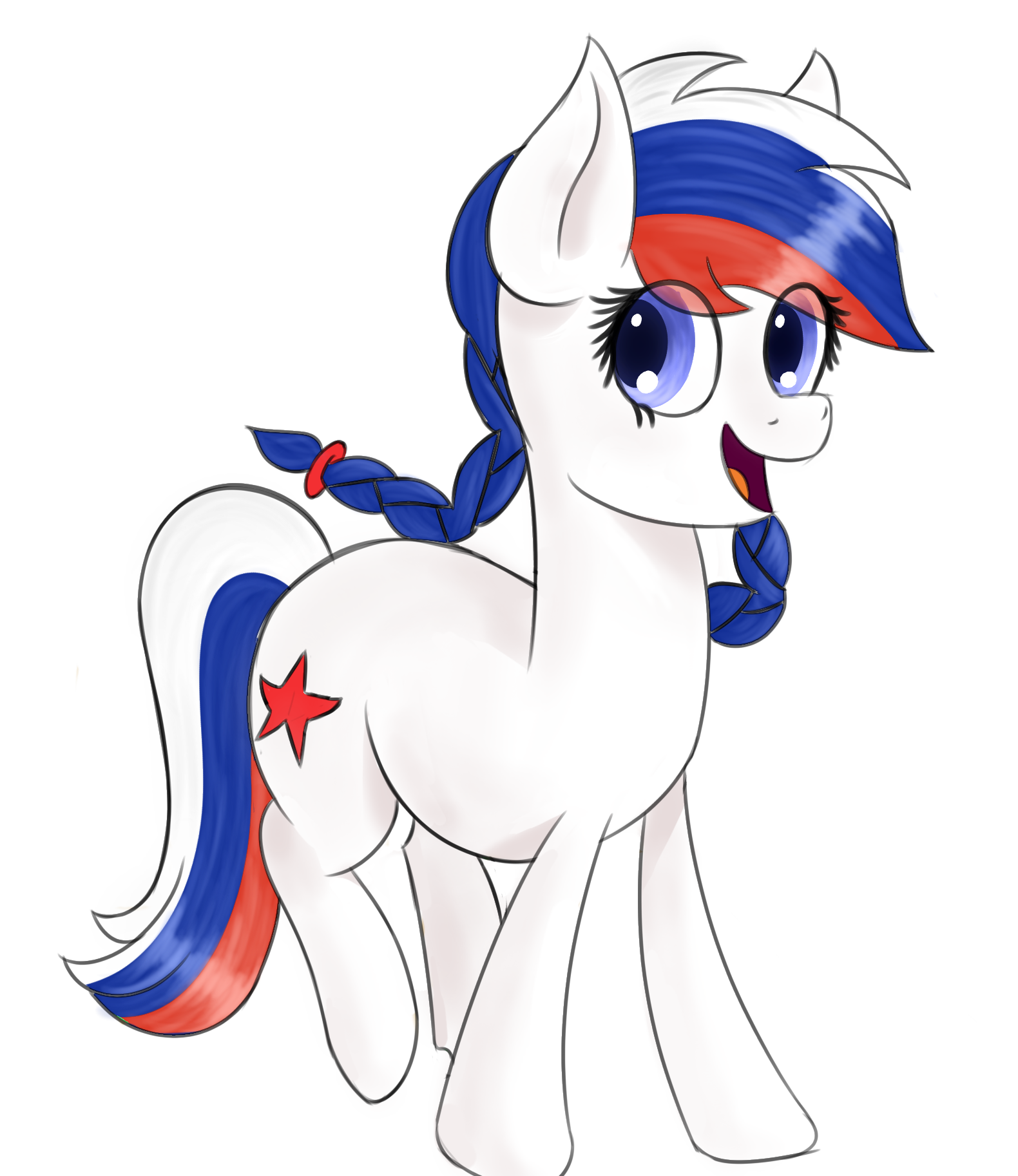 Big tom white pony