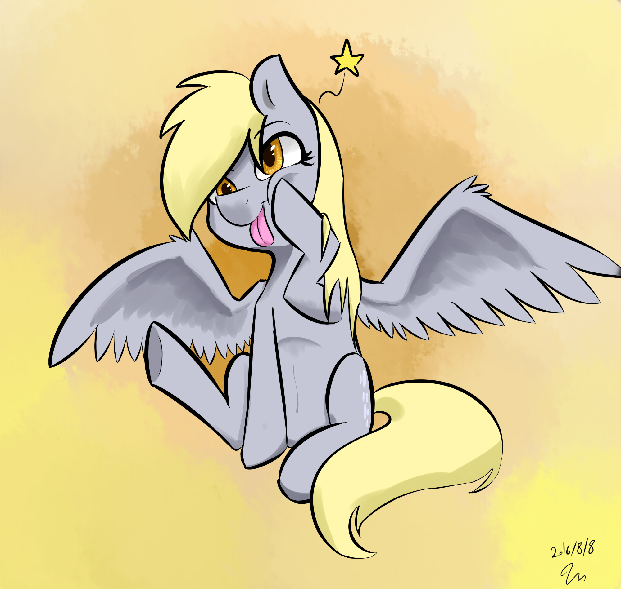 #1220182 - safe, artist:passigcamel, derpy hooves, pony, female, silly ...