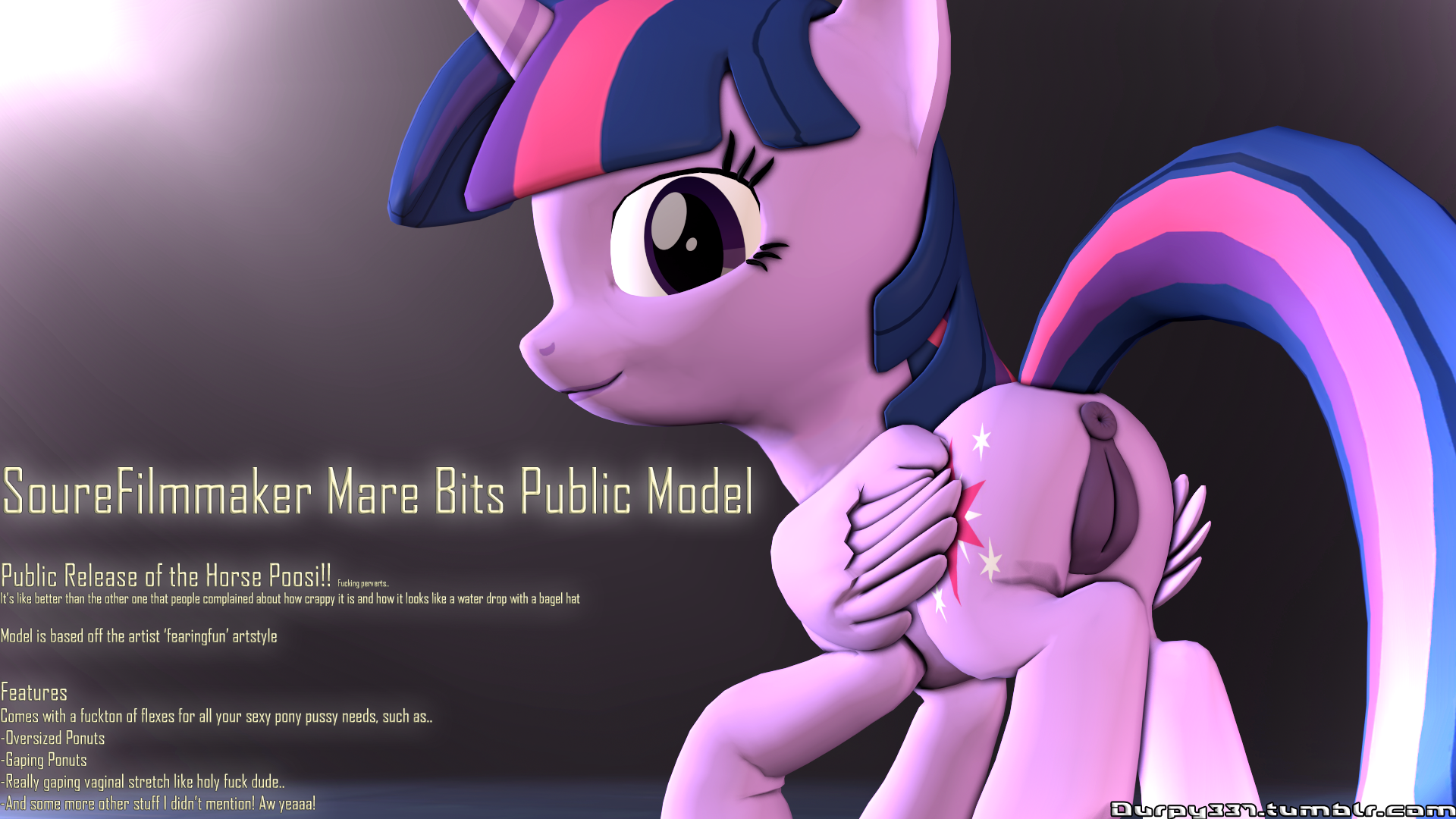 1368968 - explicit, artist:durpy337, twilight sparkle, alicorn, pony, g4,  3d, anus, butt, download at source, downloadable, downloadable content,  female, nudity, plot, ponut, presenting, solo, solo female, source  filmmaker, source filmmaker resource ...