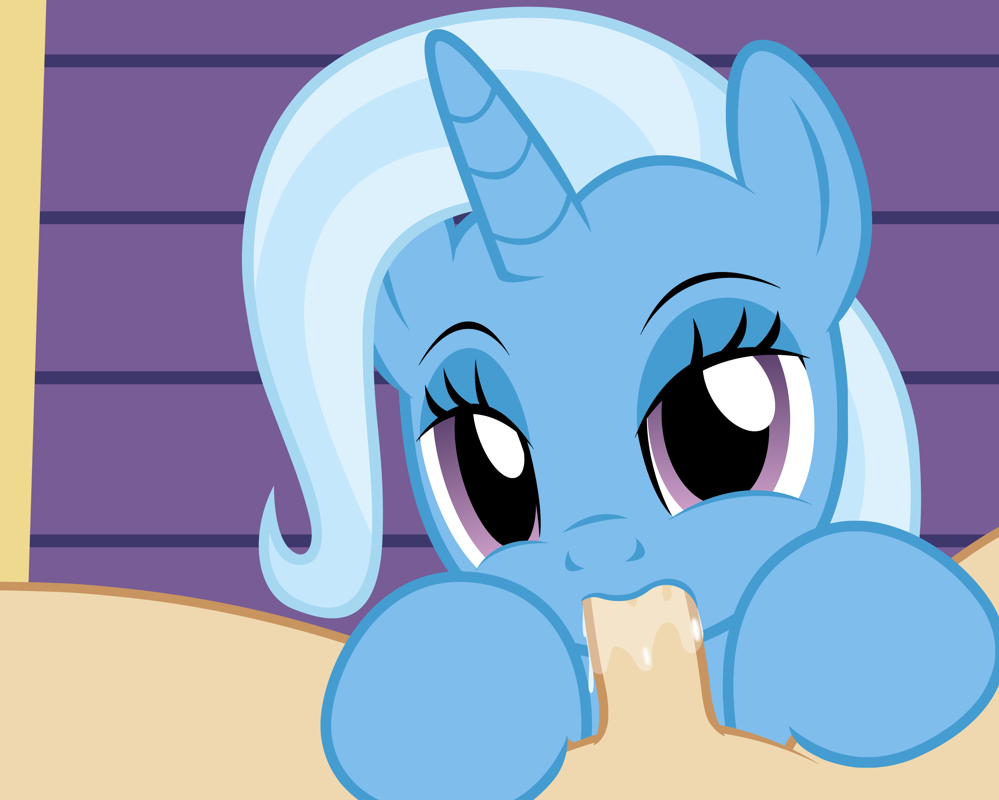 3186px x 2550px - 1398778 - explicit, artist:badumsquish, derpibooru exclusive, trixie, human,  pony, bedroom eyes, blowjob, drool, female, hooves, human on pony action,  interspecies, looking at you, male, nudity, offscreen character, oral,  penis, pov, sex, show