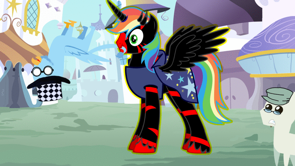 1382411 safe, oc, oc only, griffon, pony, animated, gif, inspector