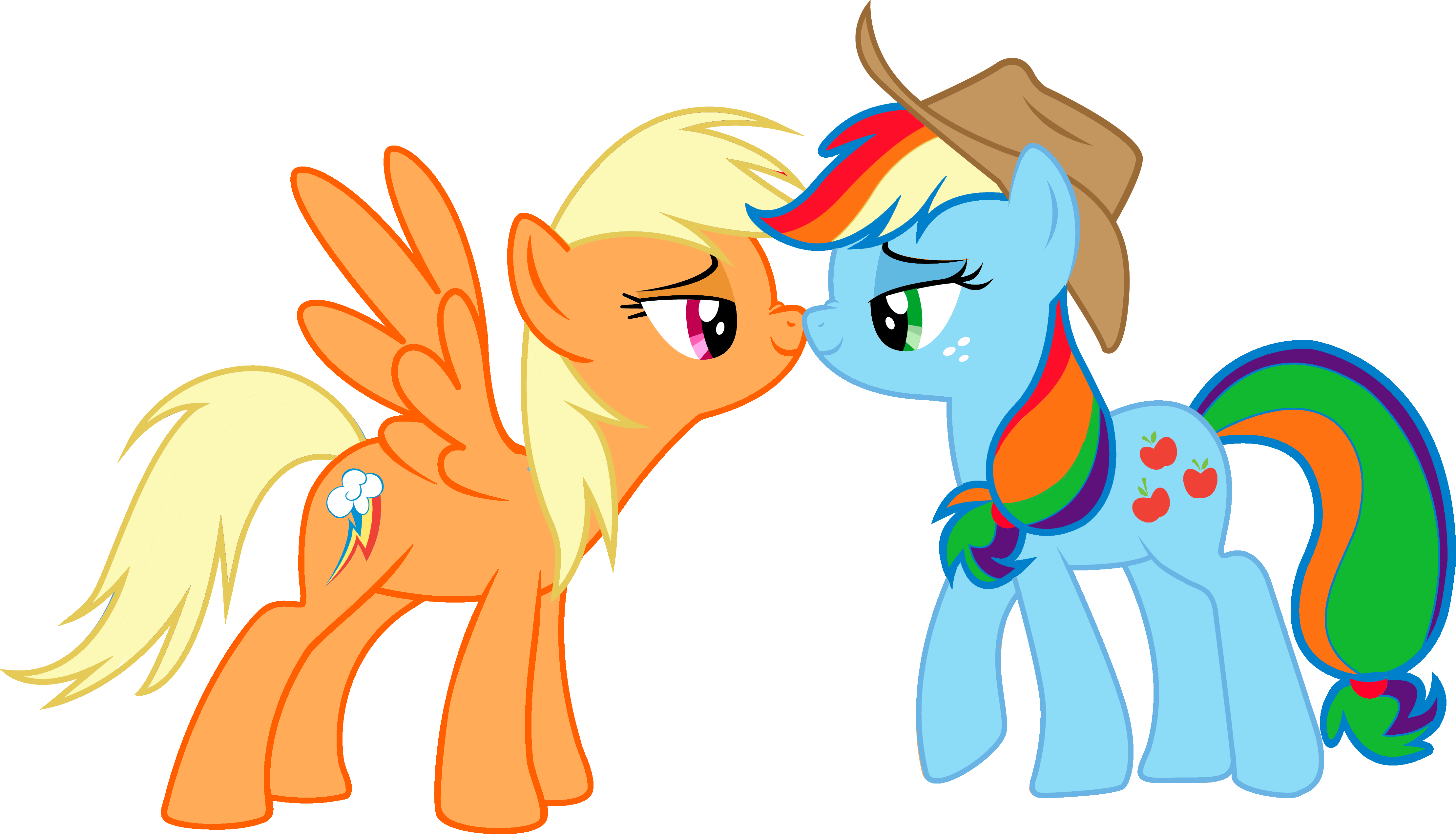 #1497559 - safe, artist:aborrozakale, applejack, rainbow dash, earth ...