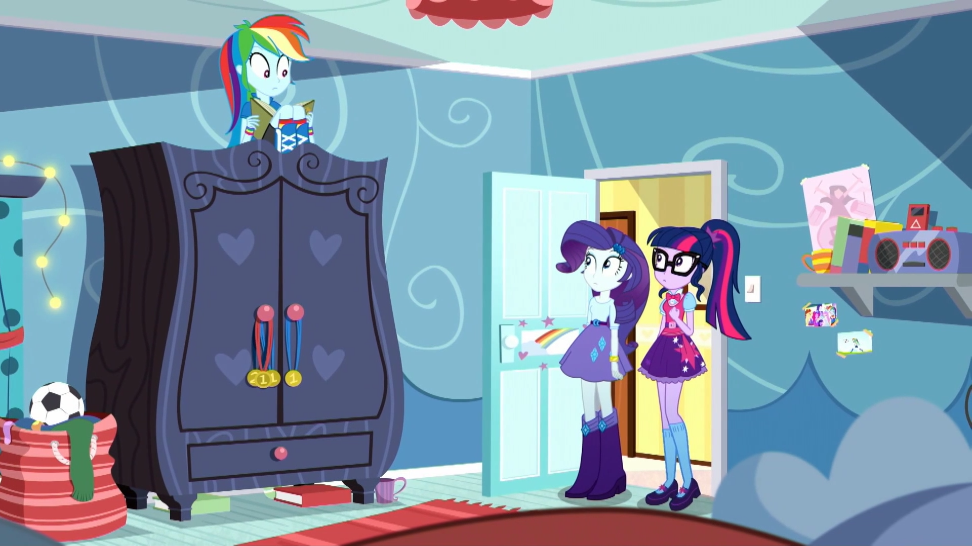 1520766 - safe, screencap, rainbow dash, rarity, sci-twi, twilight