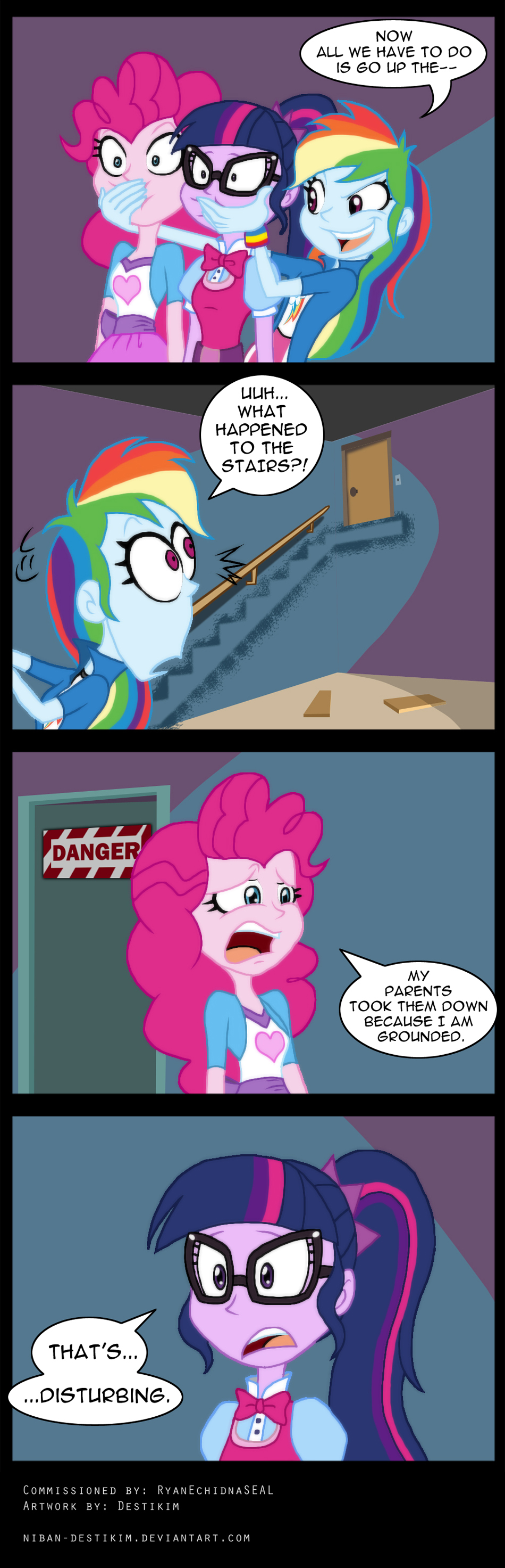 1503975 - safe, artist:niban-destikim, pinkie pie, rainbow dash, sci-twi,  twilight sparkle, equestria girls, g4, 3 squares and an ed, abuse, child  abuse, clothes, comic, dialogue, disturbing, ed edd n eddy, female, glasses,