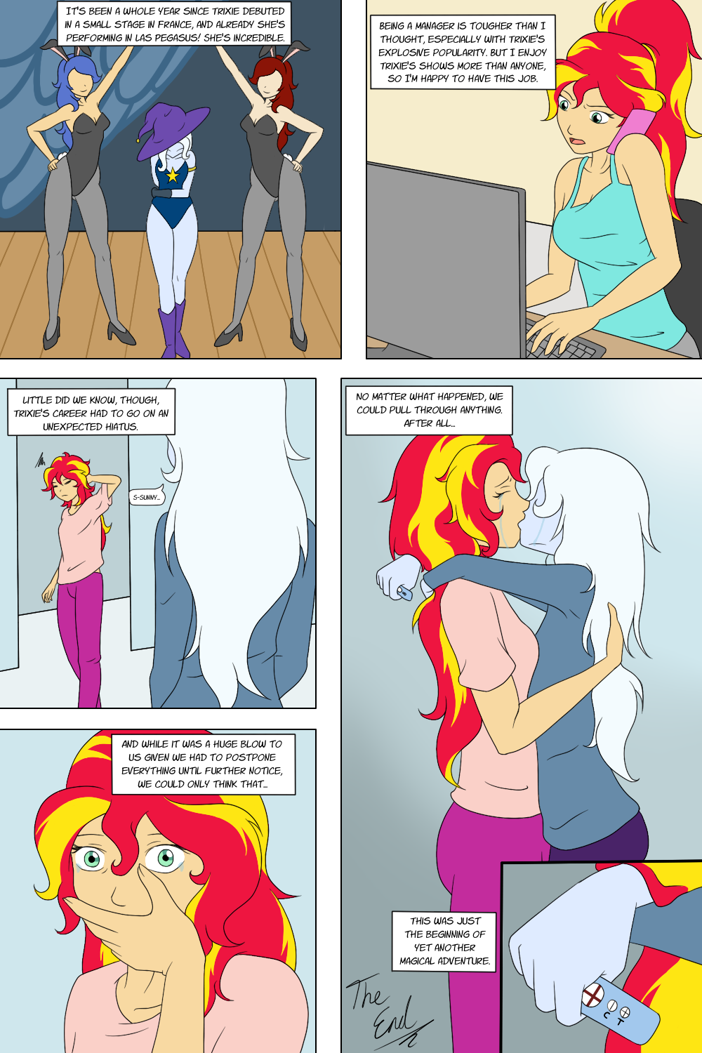 Student Porn Comic - 1907871 - safe, artist:deltalima, sunset shimmer, equestria girls, abrupt  ending, alternate hairstyle, breasts, comic, crying, dialogue, female,  kissing, lesbian, magic show, pregnancy test, pregnant, pregxie, shipping,  suntrix, tears of joy - Derpiboo