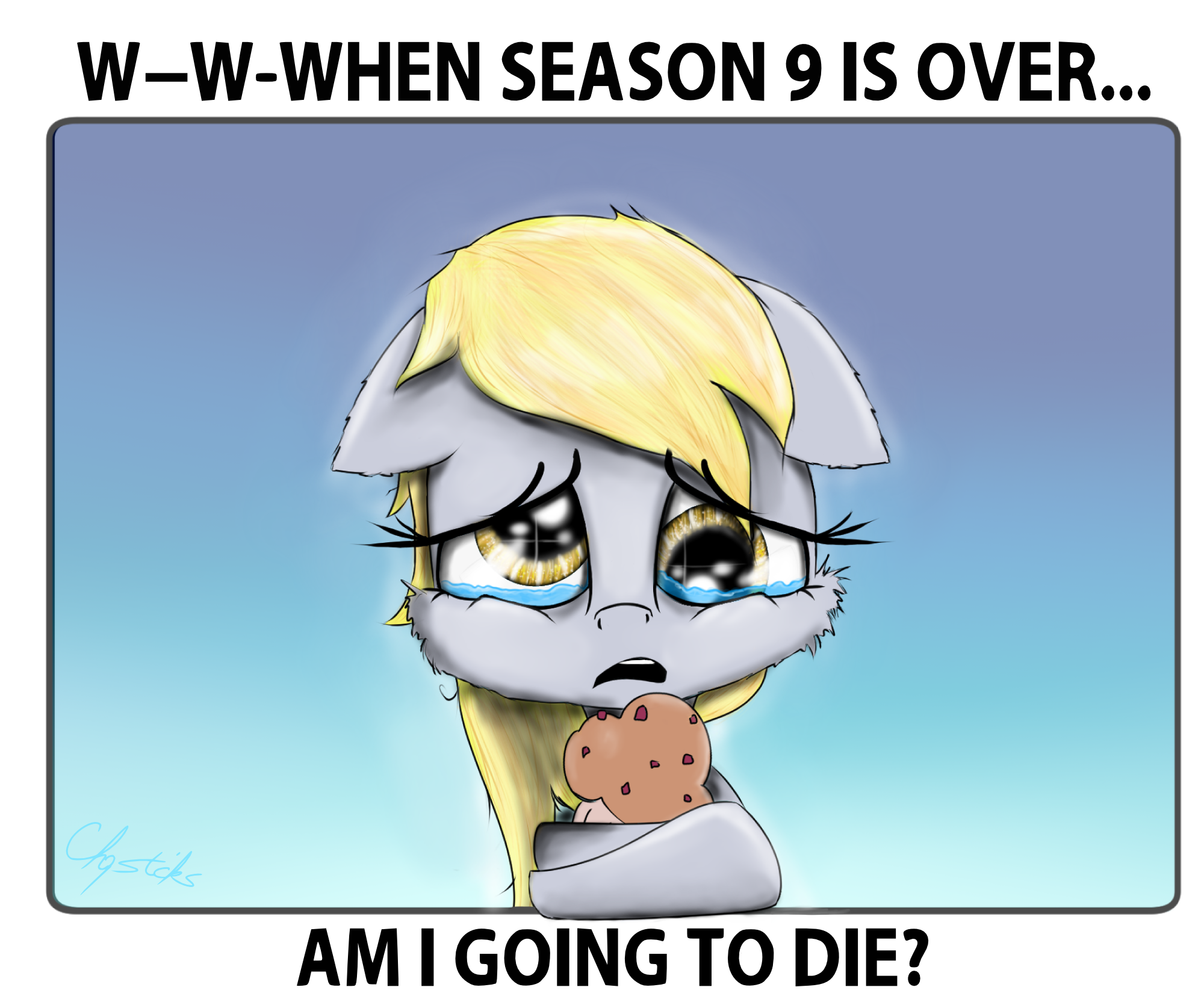 1659125 Safe Artist Chopsticks Derpy Hooves Pegasus Pony Season 9 Spoiler S09 Bronybait Crying Cute Derpabetes Dialogue End Of Ponies Female Food G5 Drama Harsher In Hindsight In Universe Pegasister Looking At You Muffin - rip pbb roblox