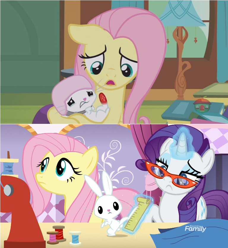 Safe Screencap Angel Bunny Fluttershy Rarity Pegasus Pony Rabbit Unicorn