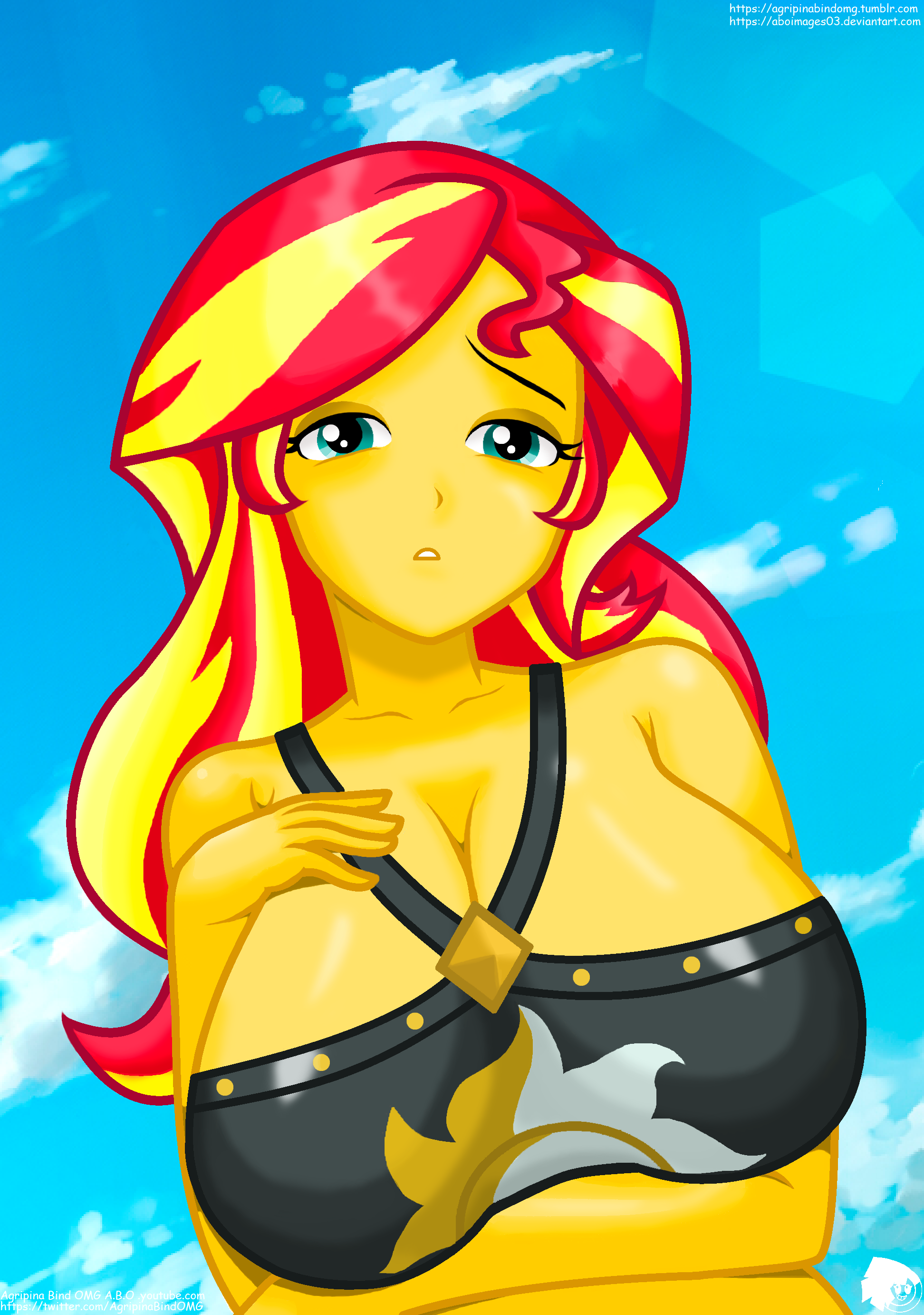 1730703 - suggestive, artist:aboimages03, sunset shimmer, equestria girls,  equestria girls specials, g4, my little pony equestria girls: better  together, my little pony equestria girls: forgotten friendship, beach,  beach babe, big breasts, bikini,