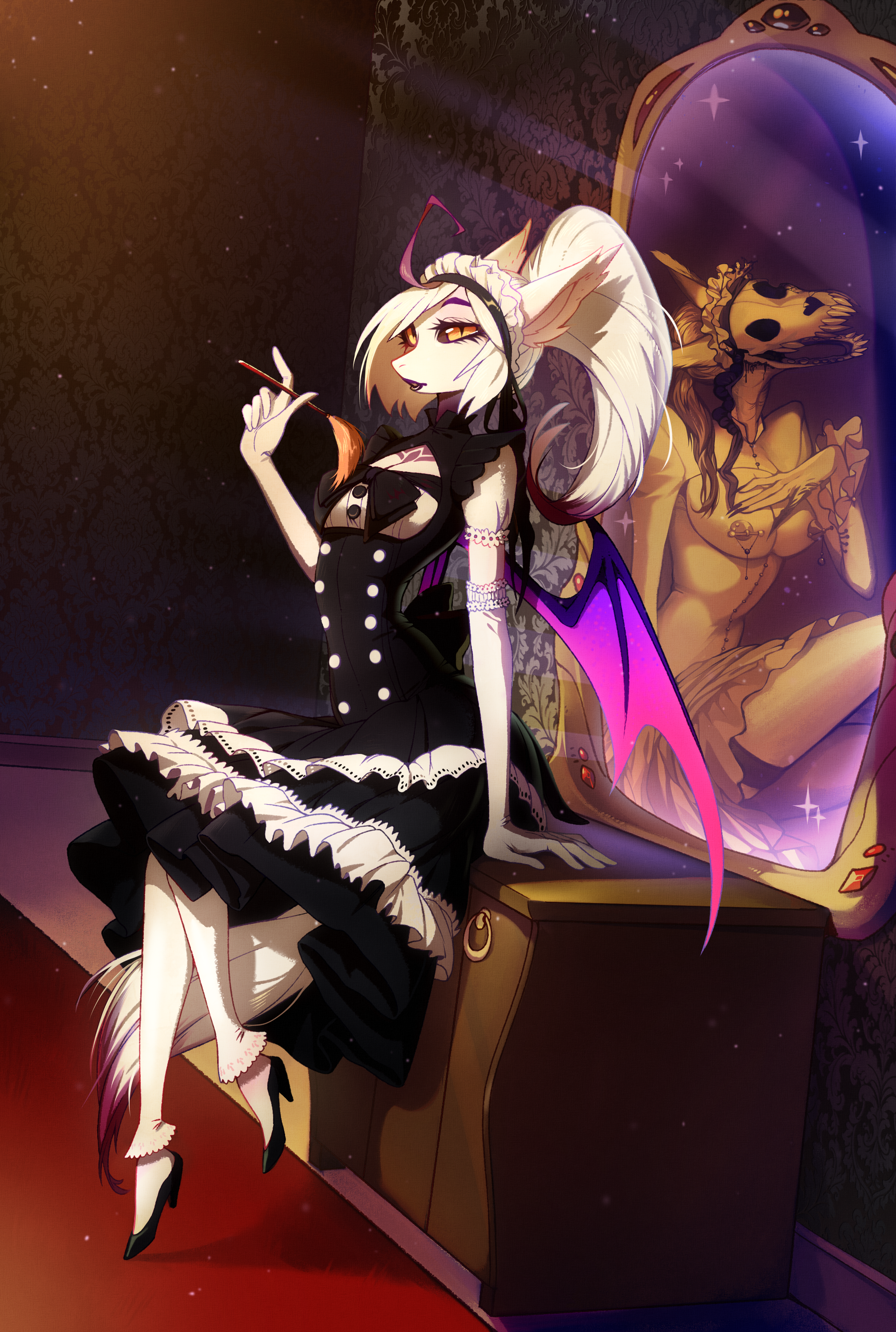 Mirror но я демон. Пиковая дама зазеркалье. Demon mirror. Demon mirror. Демон с белыми волосами.