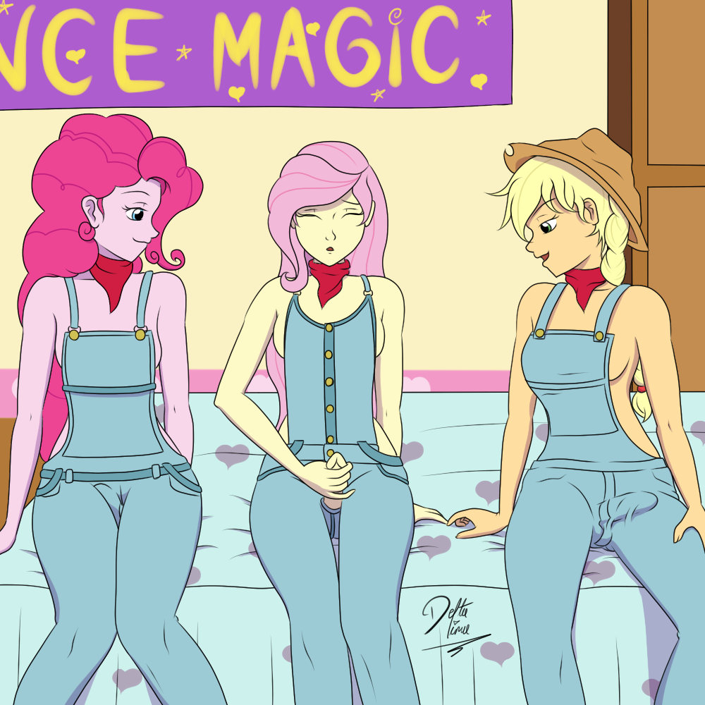 #1754147 - explicit, artist:deltalima, applejack, fluttershy, pinkie pie, equestria girls, g4