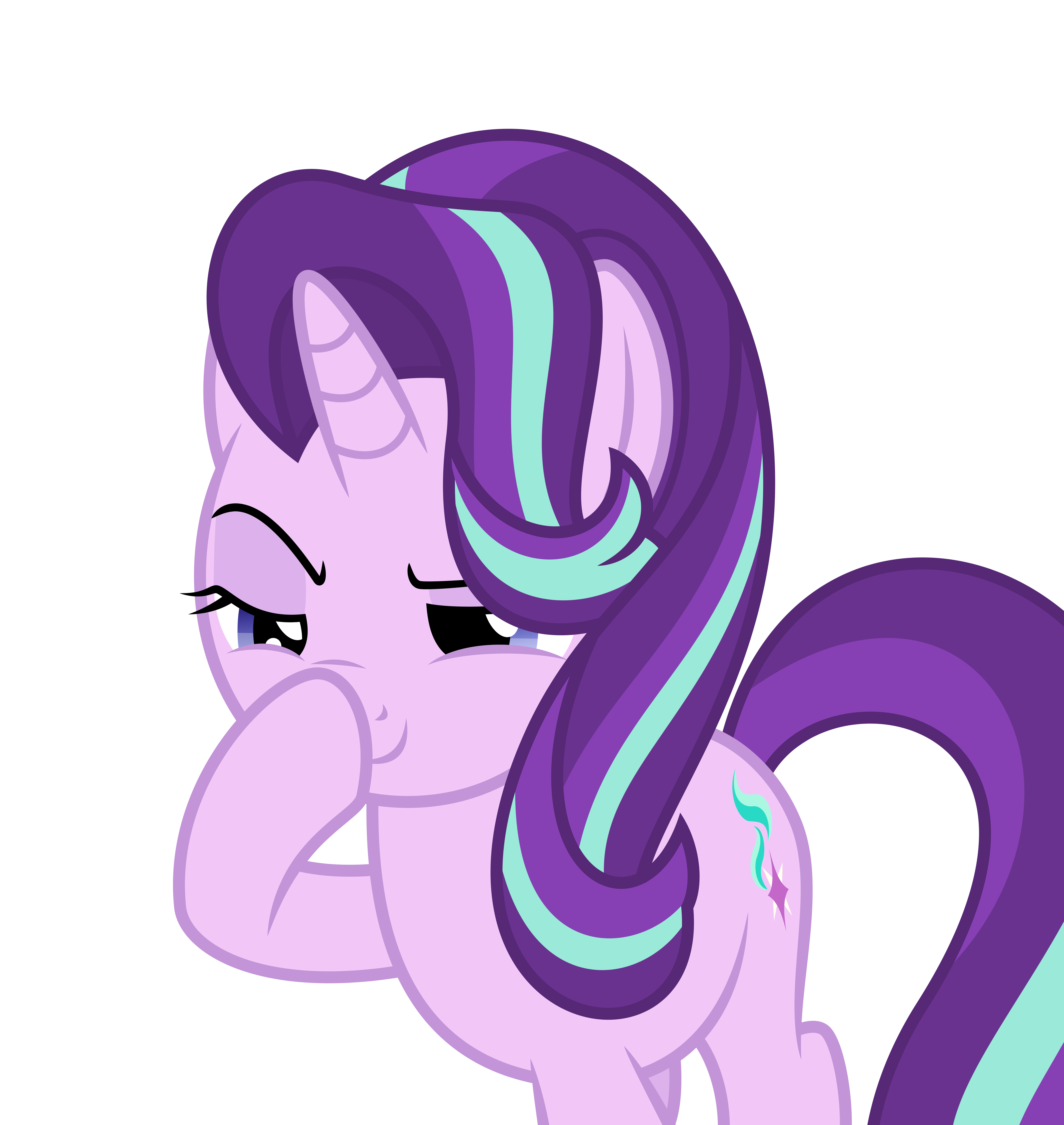 2364215 - safe, artist:lou, starlight glimmer, pony, unicorn, g4, awkward,  female, looking away, mare, meme, monkey puppet, nervous, ponified meme,  shifty eyes, solo, sweat - Derpibooru