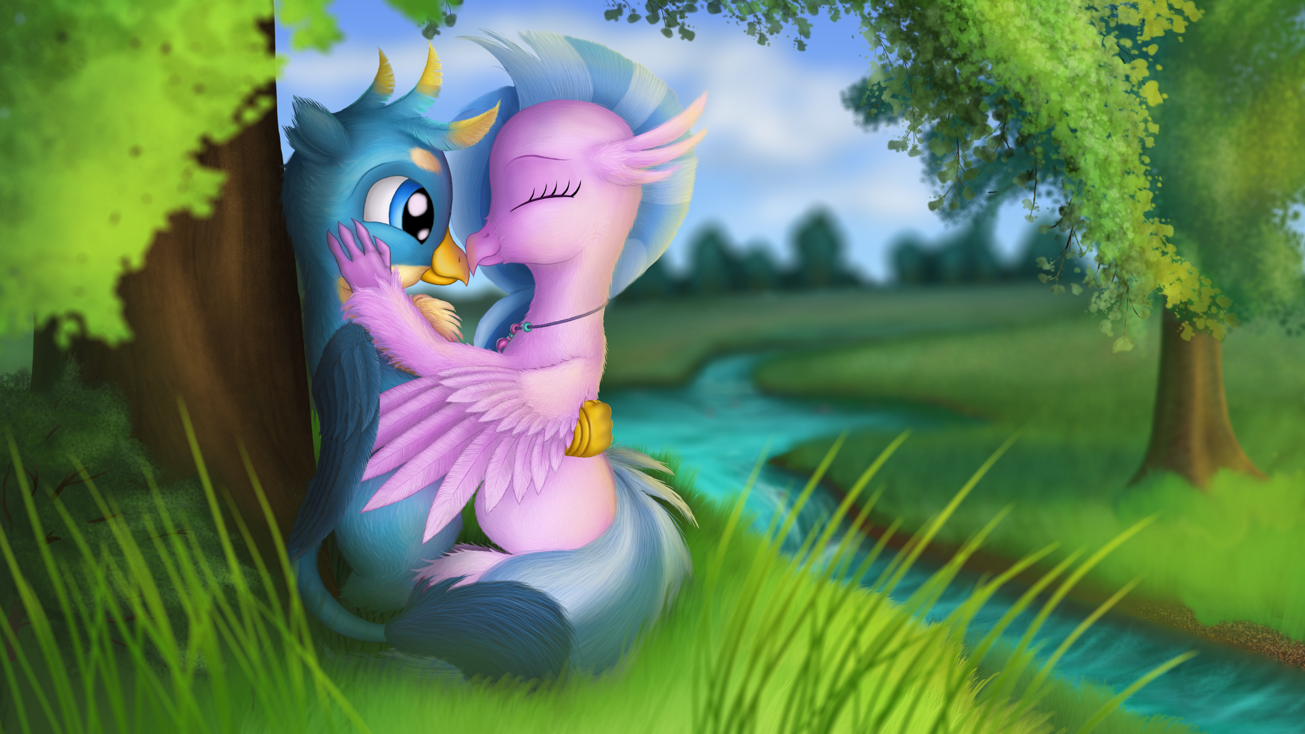 Gallstream Mlp #2172696 - safe, artist:ukon vasara, gallus, silverstream, classical ...