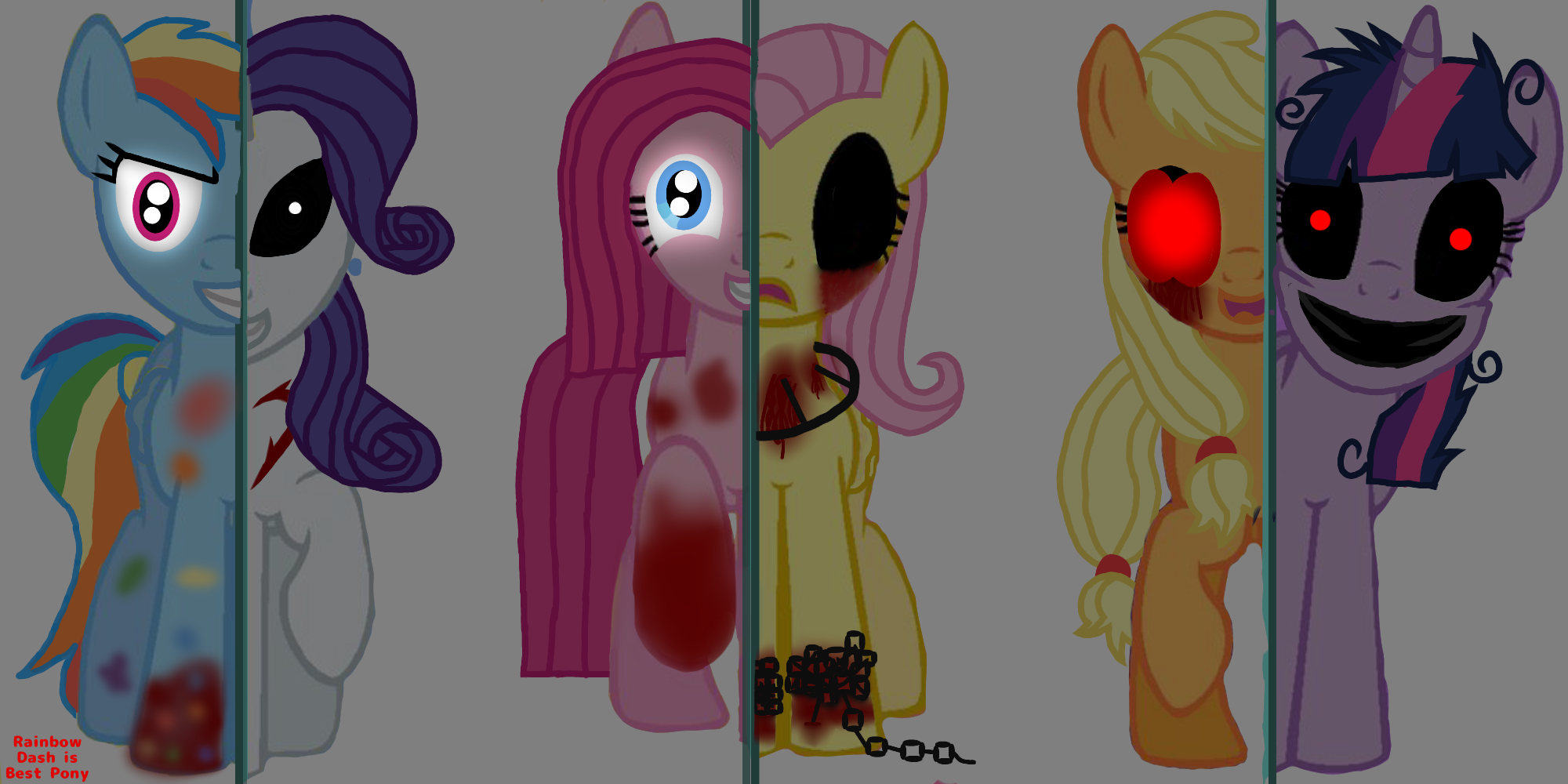 pony dash rainbow applejack twilight sparkle mlp creepypasta eyes apple creepy mane rarity fluttershy miss lil cupcakes grimdark pie derpibooru