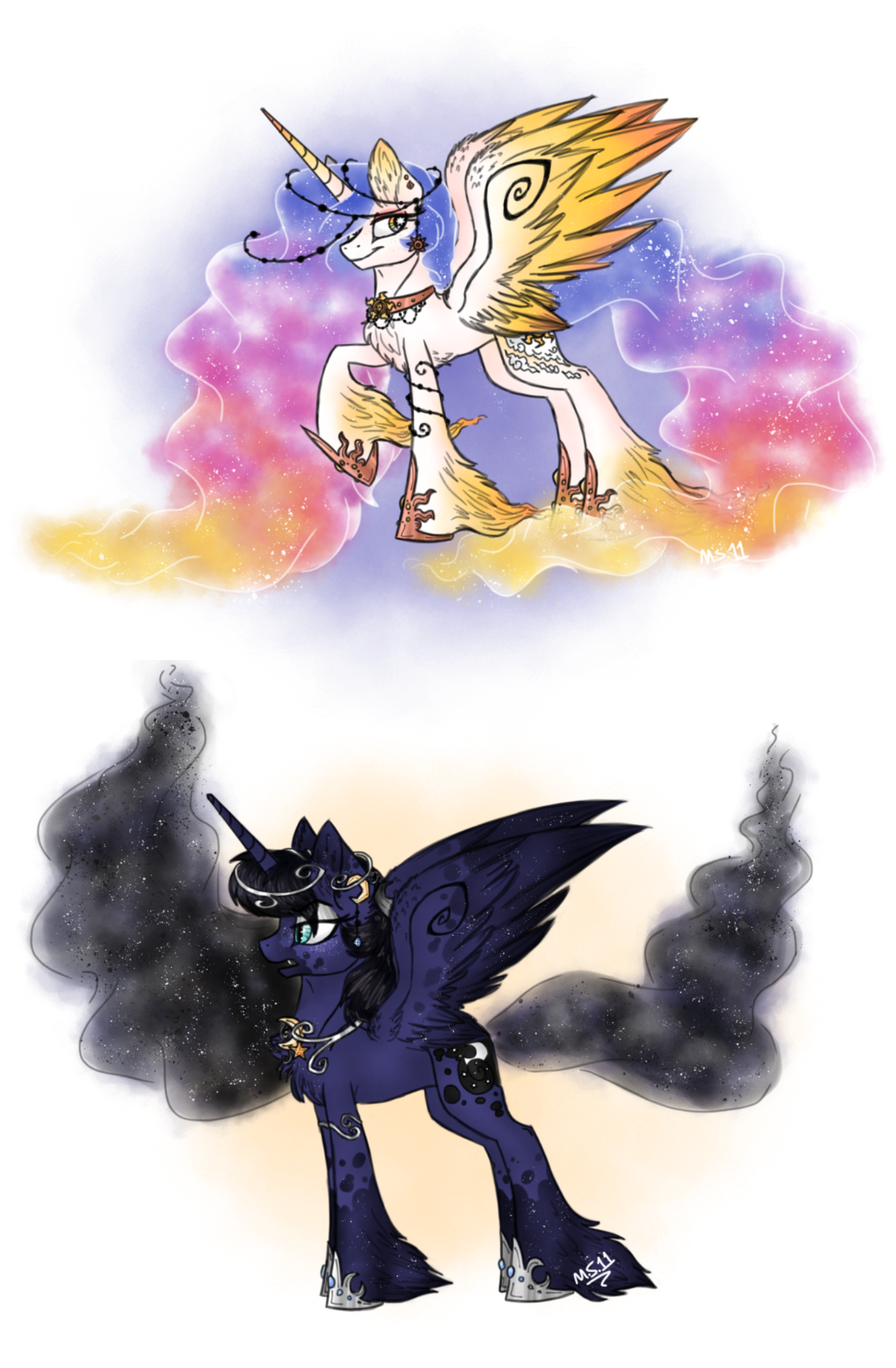 What are your headcanons for Princess Celestia and Princess Luna's  backstory? Where did they come from? Who are their parents? Do they have  any other family? : r/mylittlepony